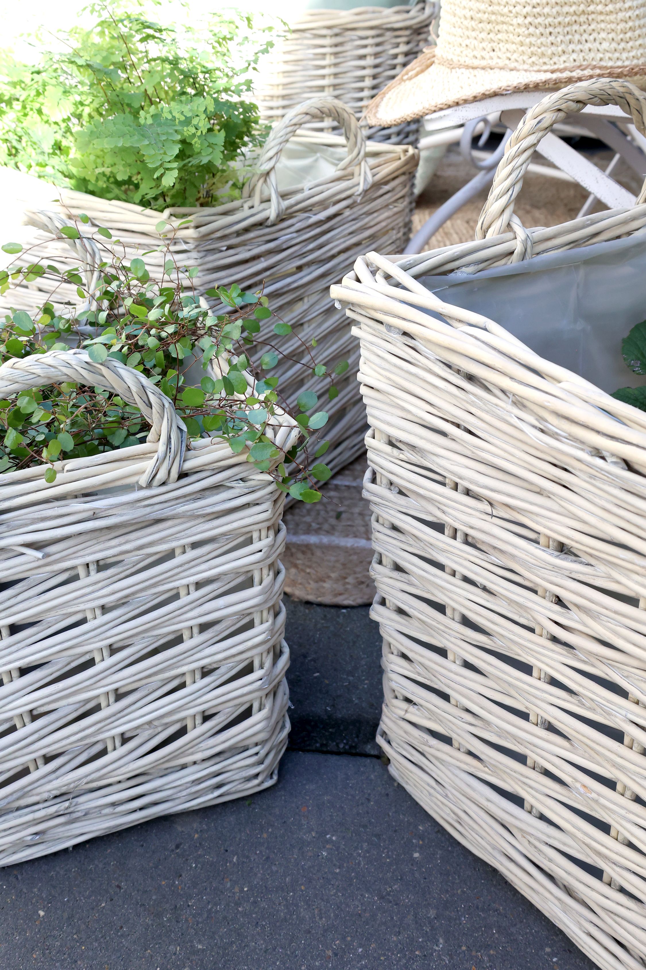 Übertöpfe aus Weide, 3er-Set, natur