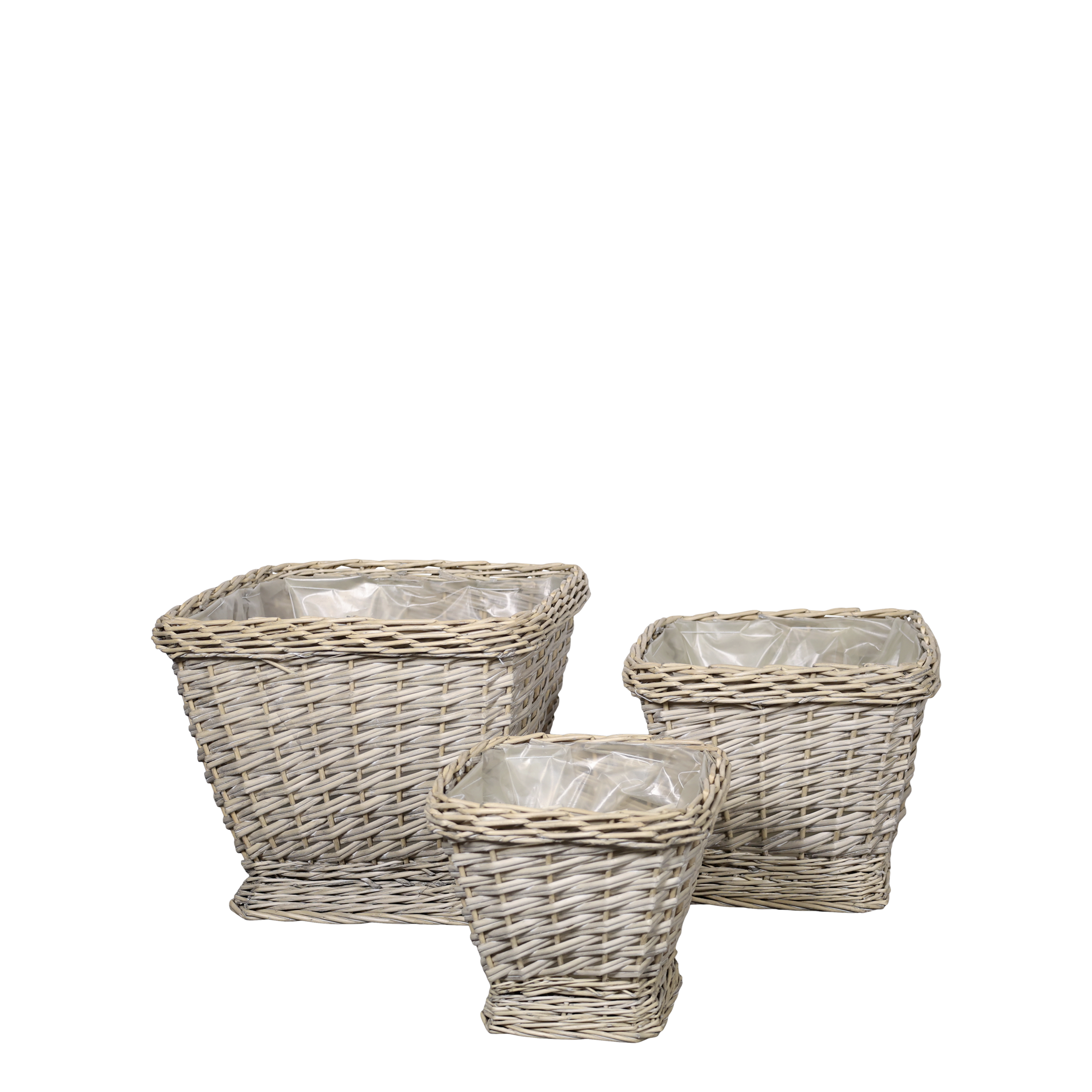 Übertöpfe aus Weide, 3er-Set, natur, 3 Größen