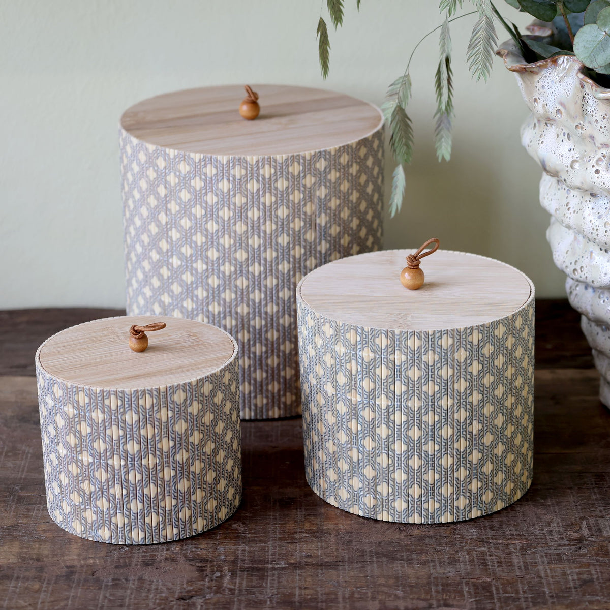 Amilly Bambus-Aufbewahrungsboxen Set aus 3 Teilen
