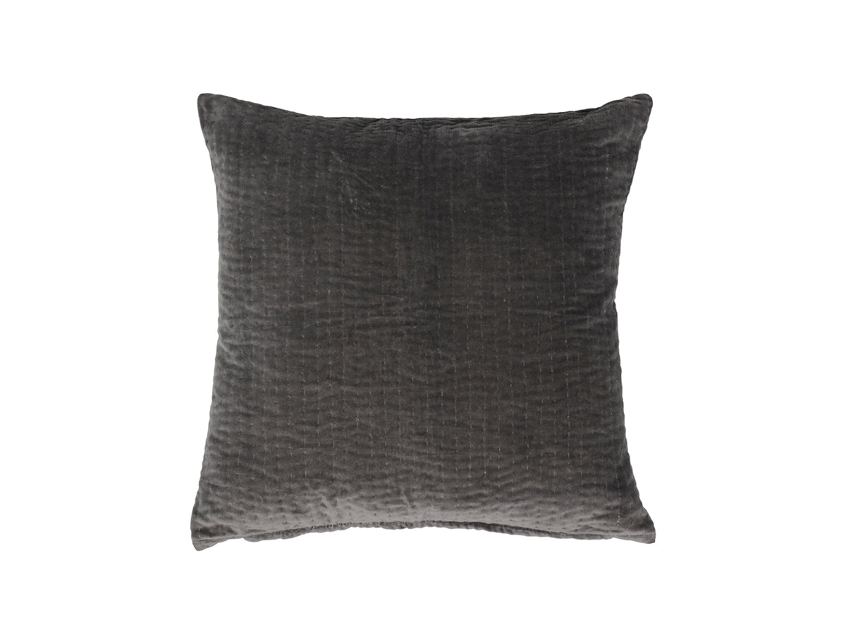 Cushion velour w. handmade stitchings L50/W50 cm grey incl. filling