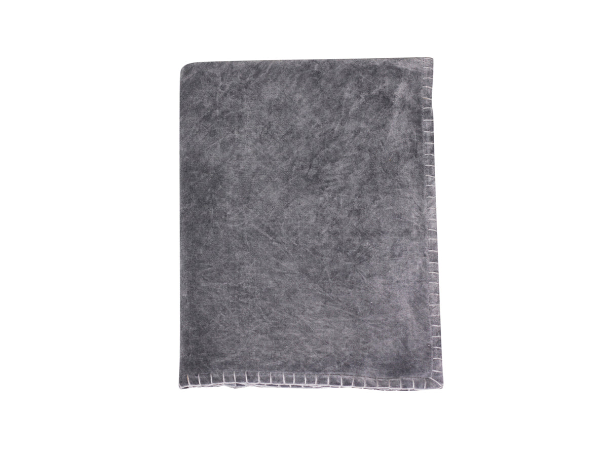 French velour Throw w. stitching L180/W130 cm Charcoal