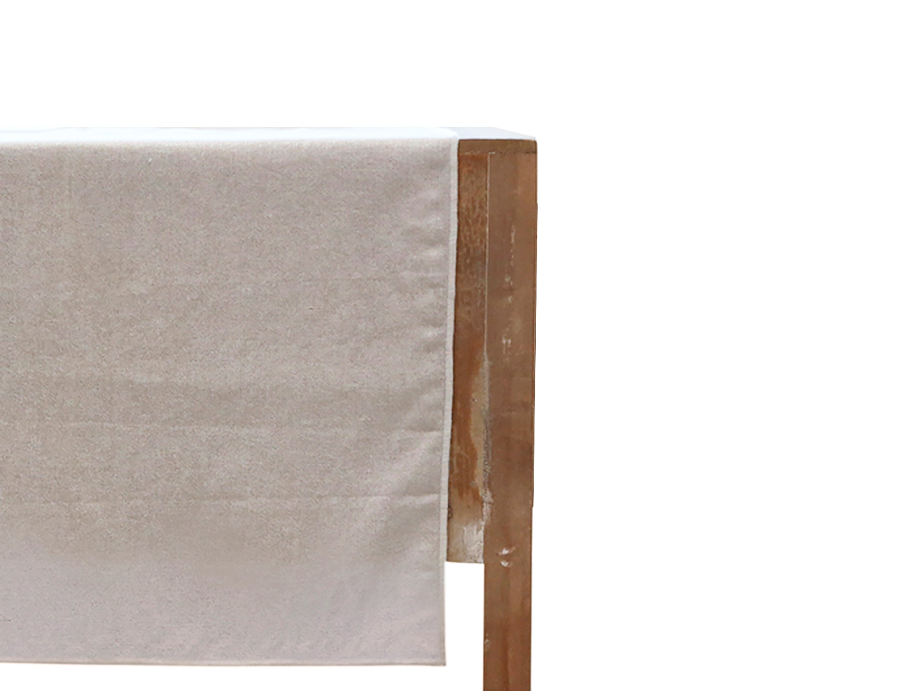 Table Runner w. golden print L150/W45 cm white