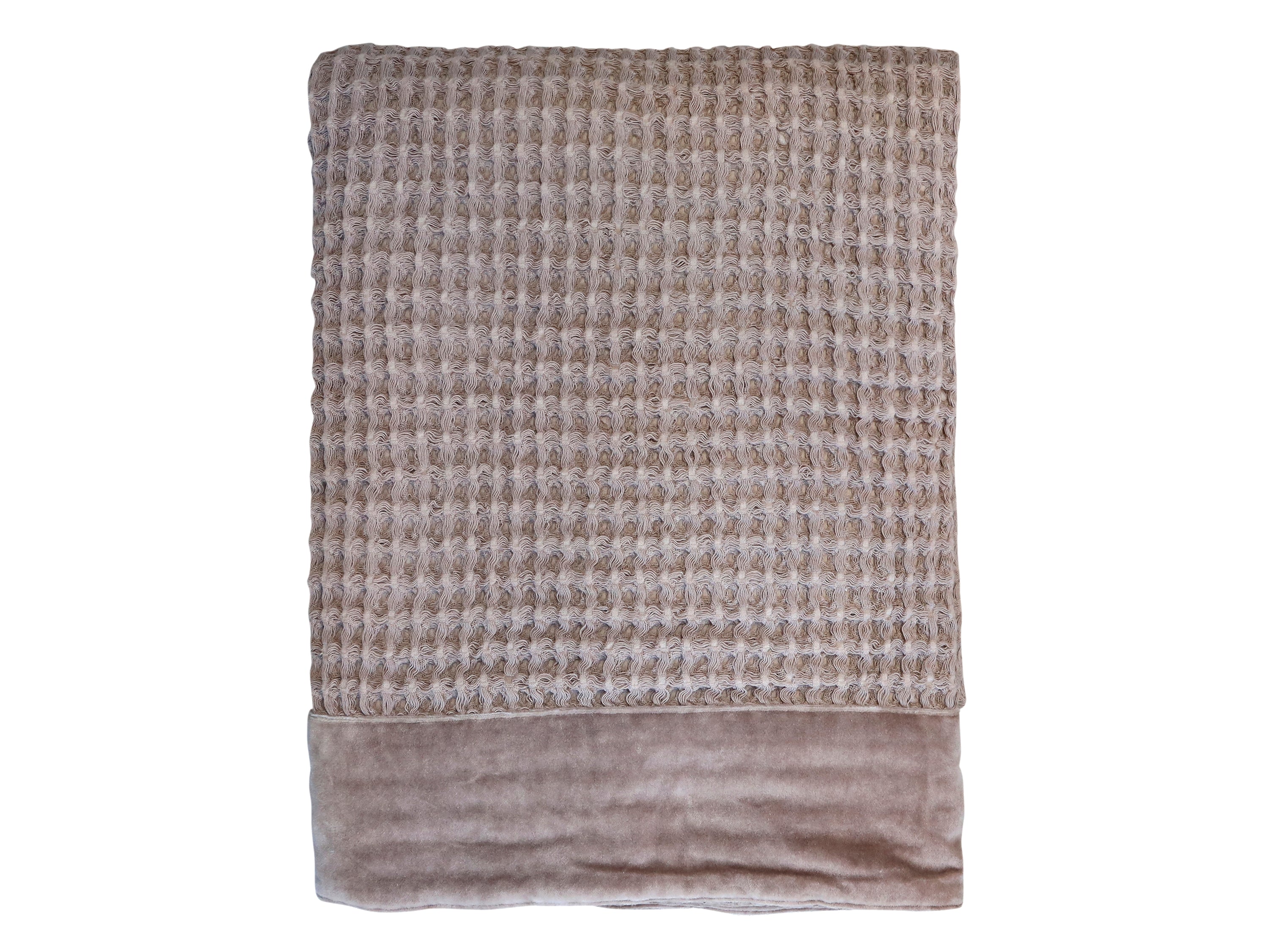 Throw waffle woven L170/W130 cm latte