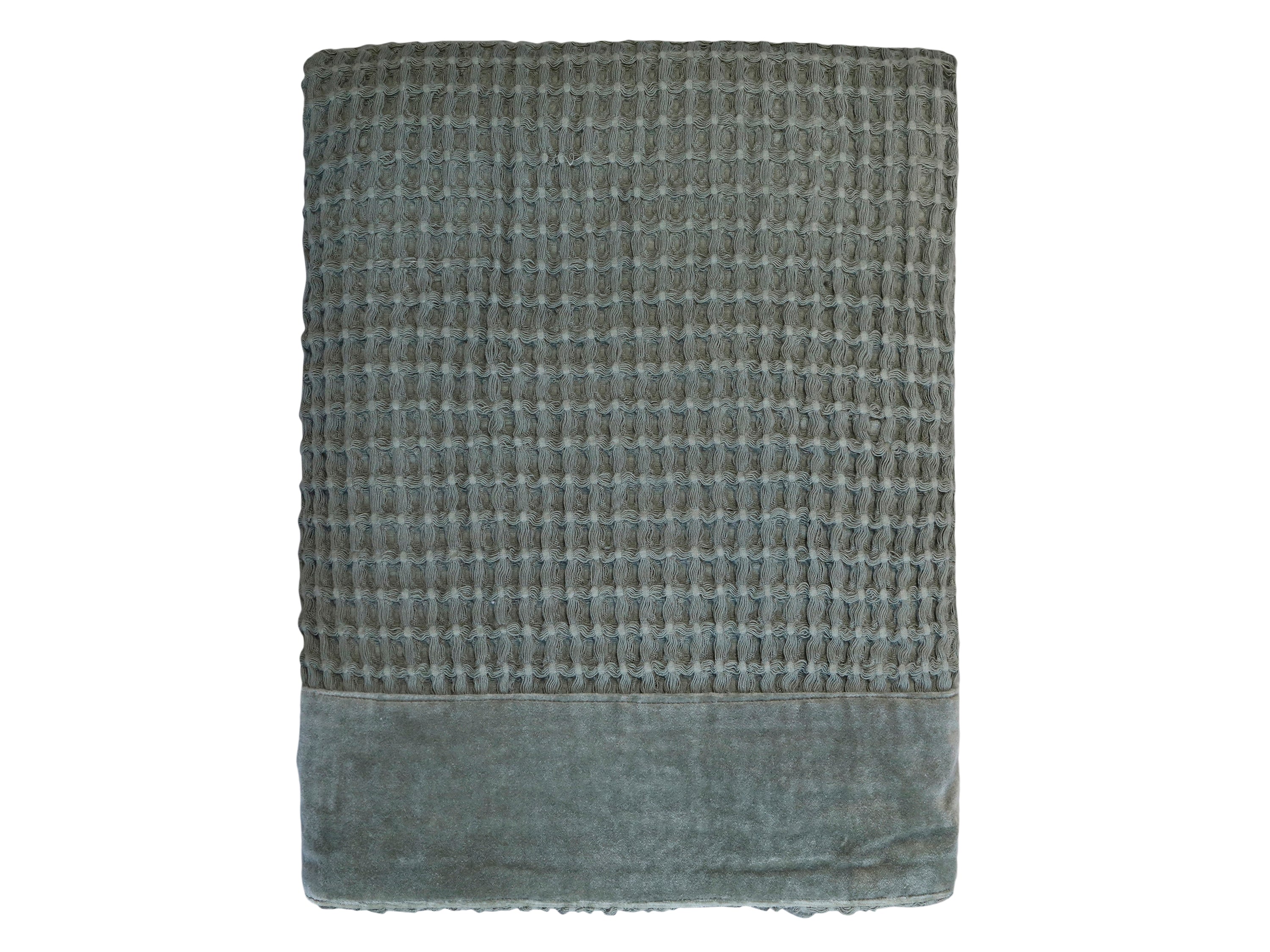 Throw waffle woven L170/W130 cm moss