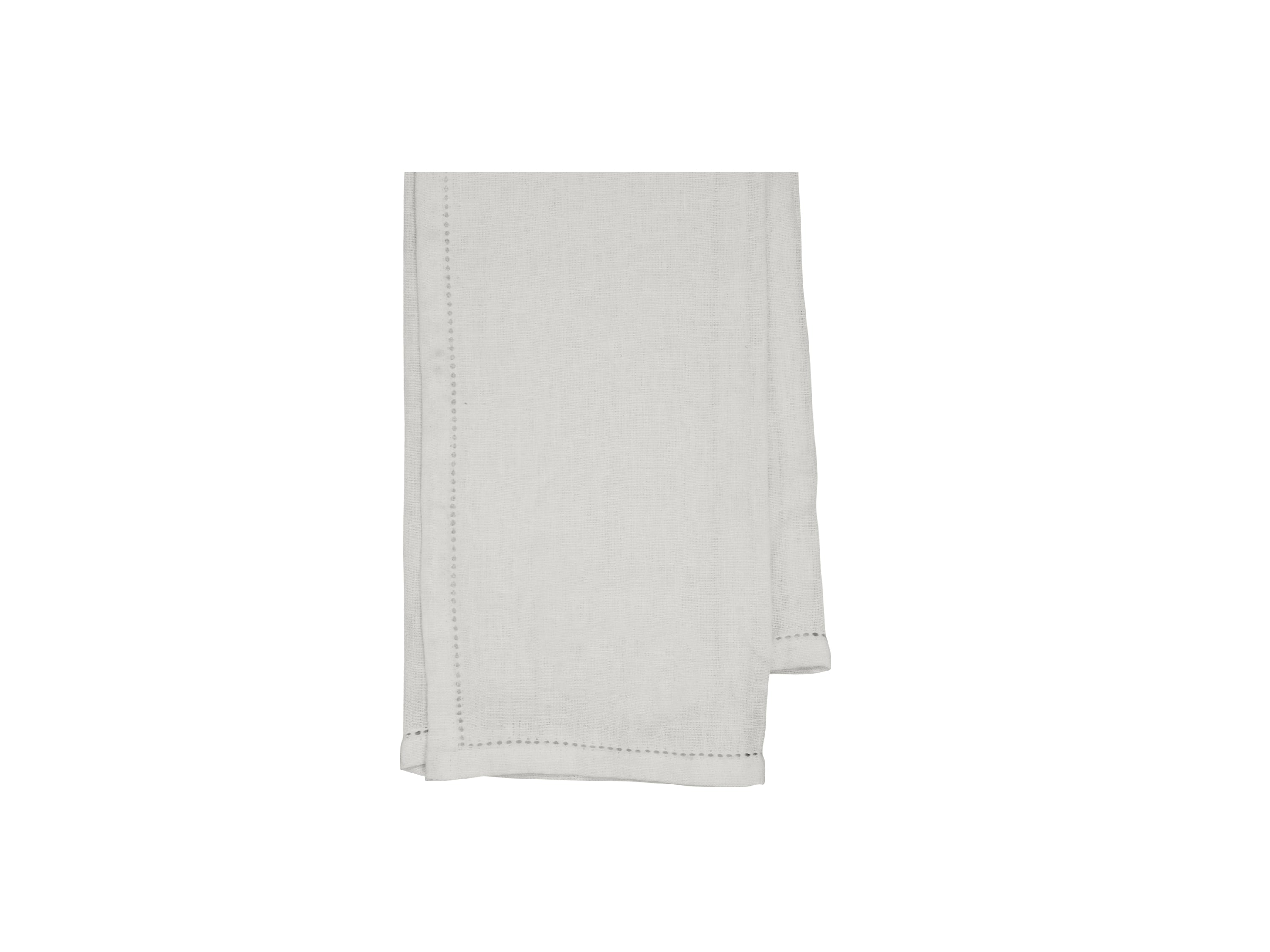 Tea towel w. perforated edge 100% linen L70/W50 cm cream