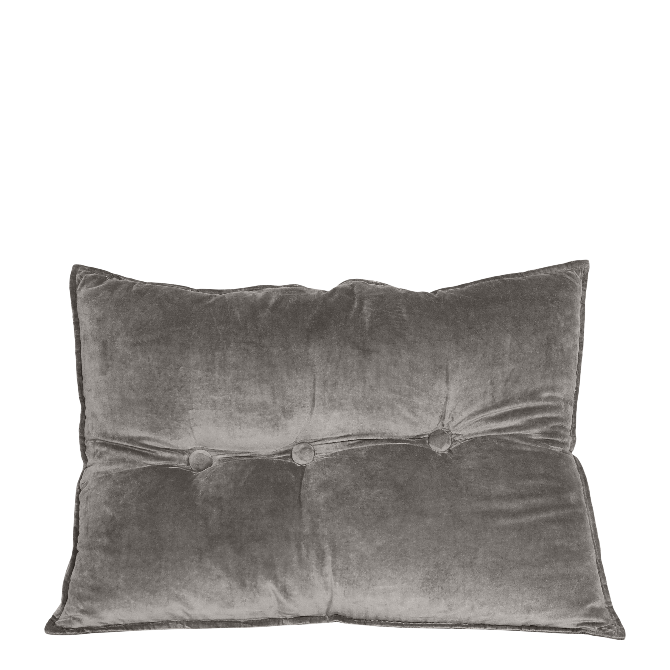 Cushion velour w. 3 buttons L75/W55 cm dusty verte