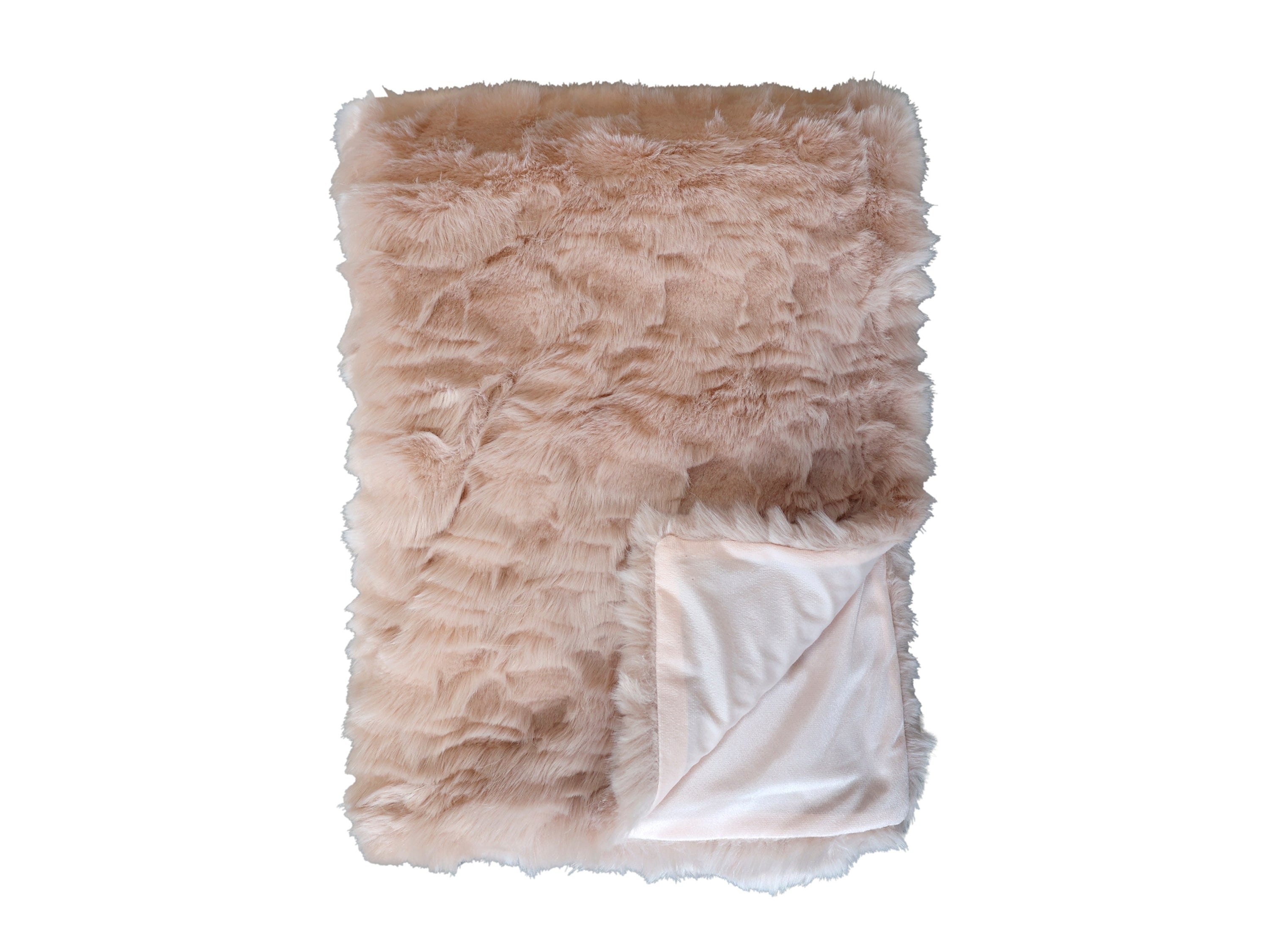 Throw in faux fur L180/W150 cm antique powder