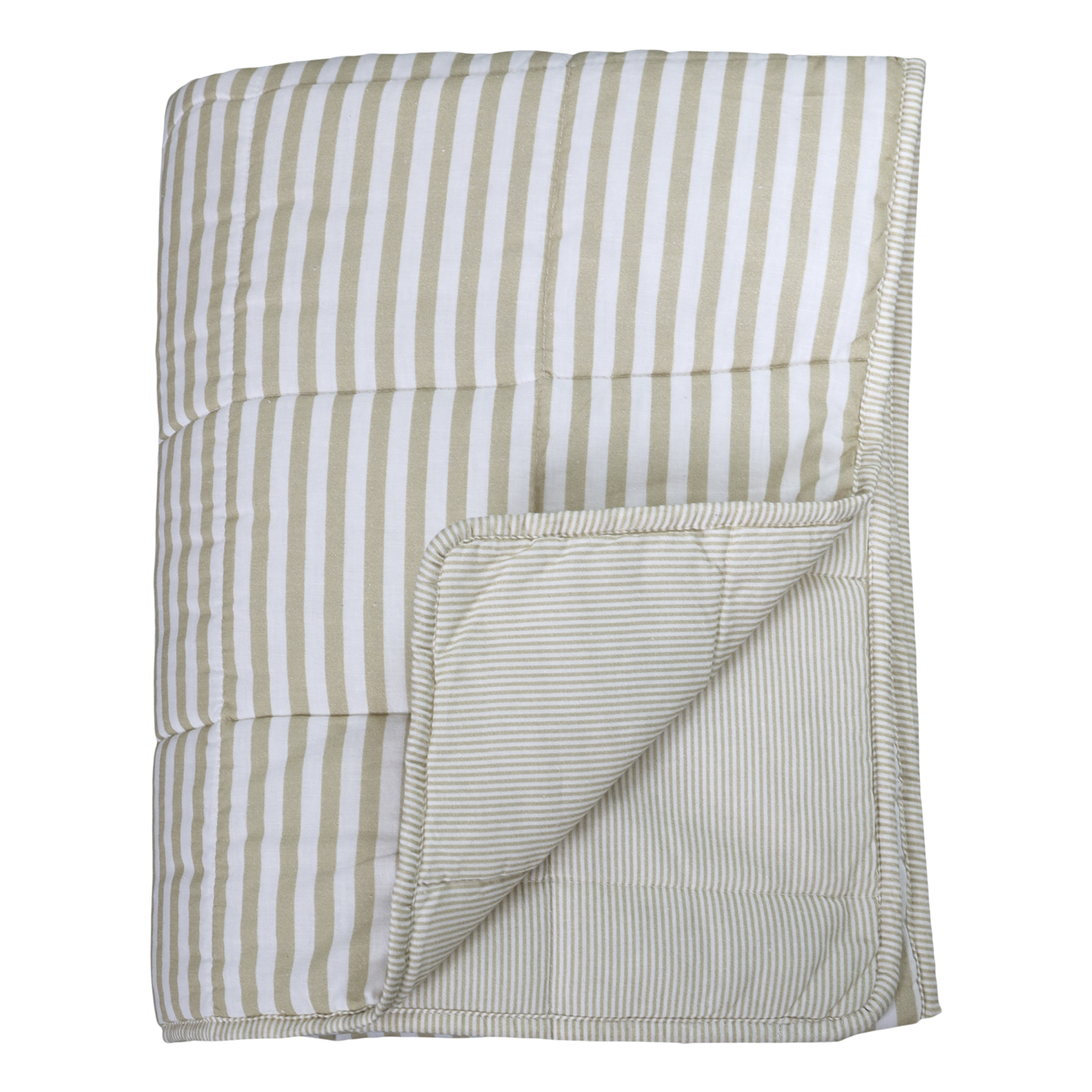 Quilt w. stripes L180/W130 cm honey