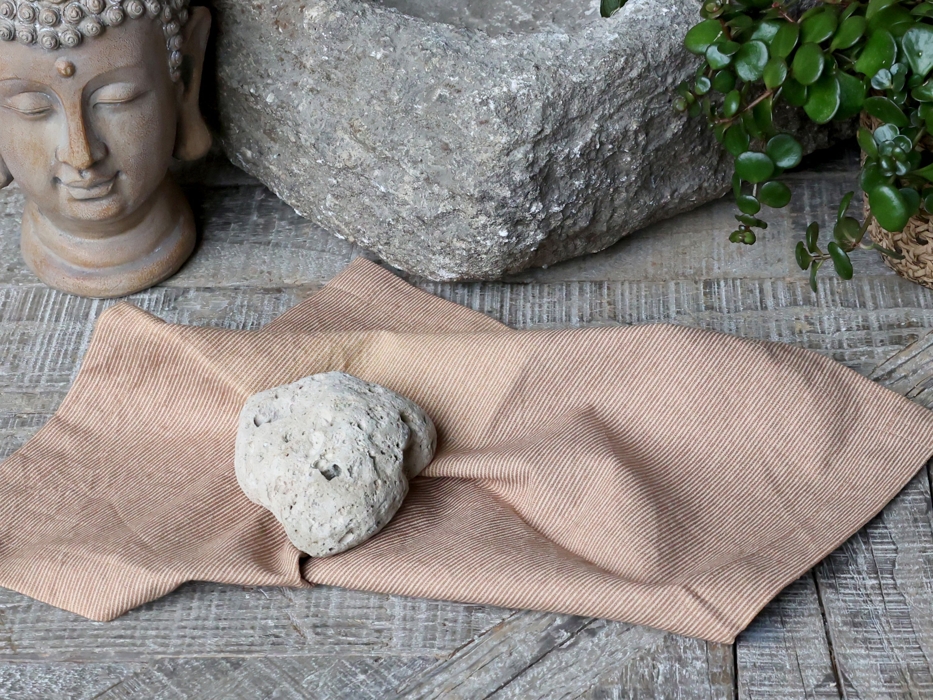 Éternel Mini Handtuch mit Streifen, 32 cm, kamel