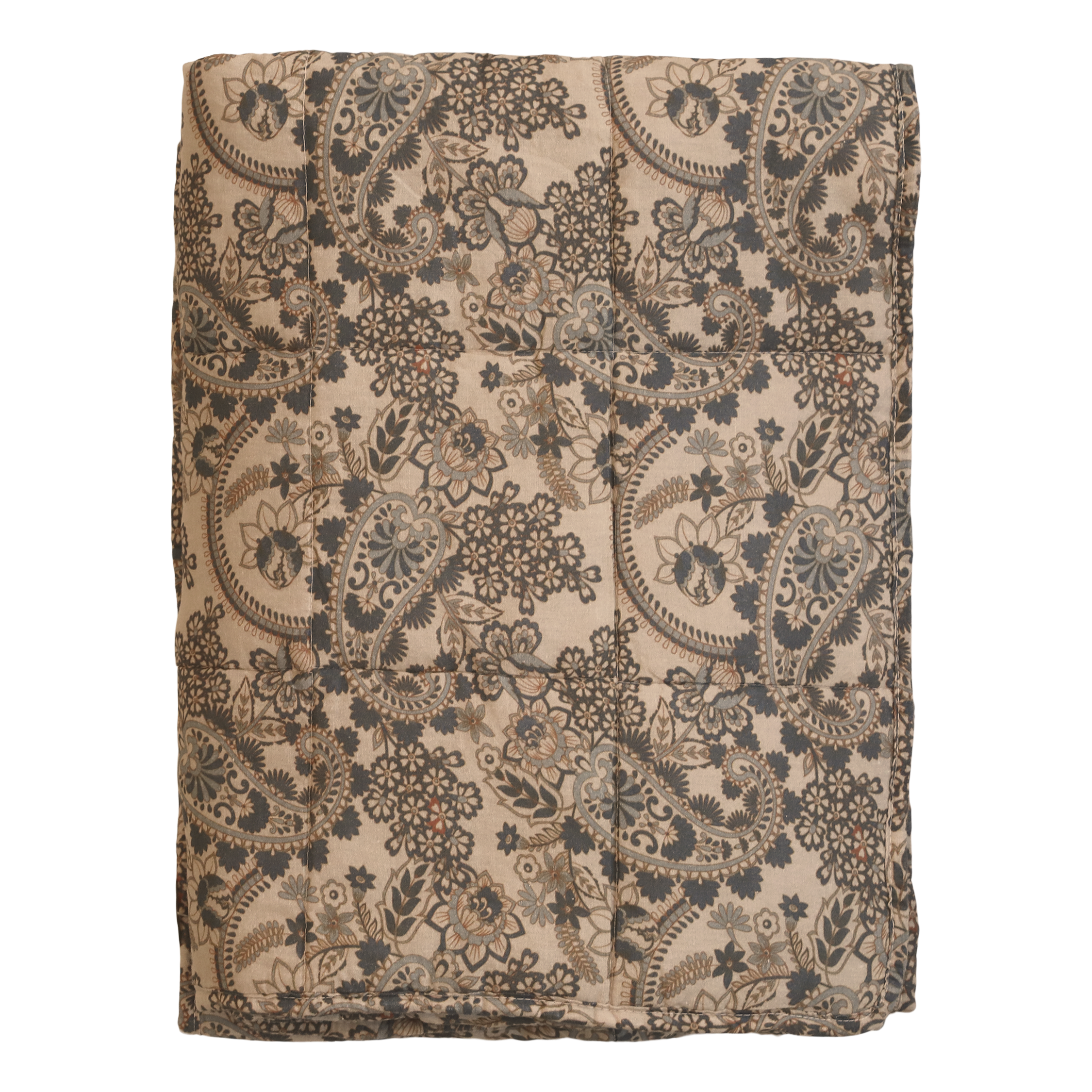 Quilt w. paisley pattern L180/W130 cm beige