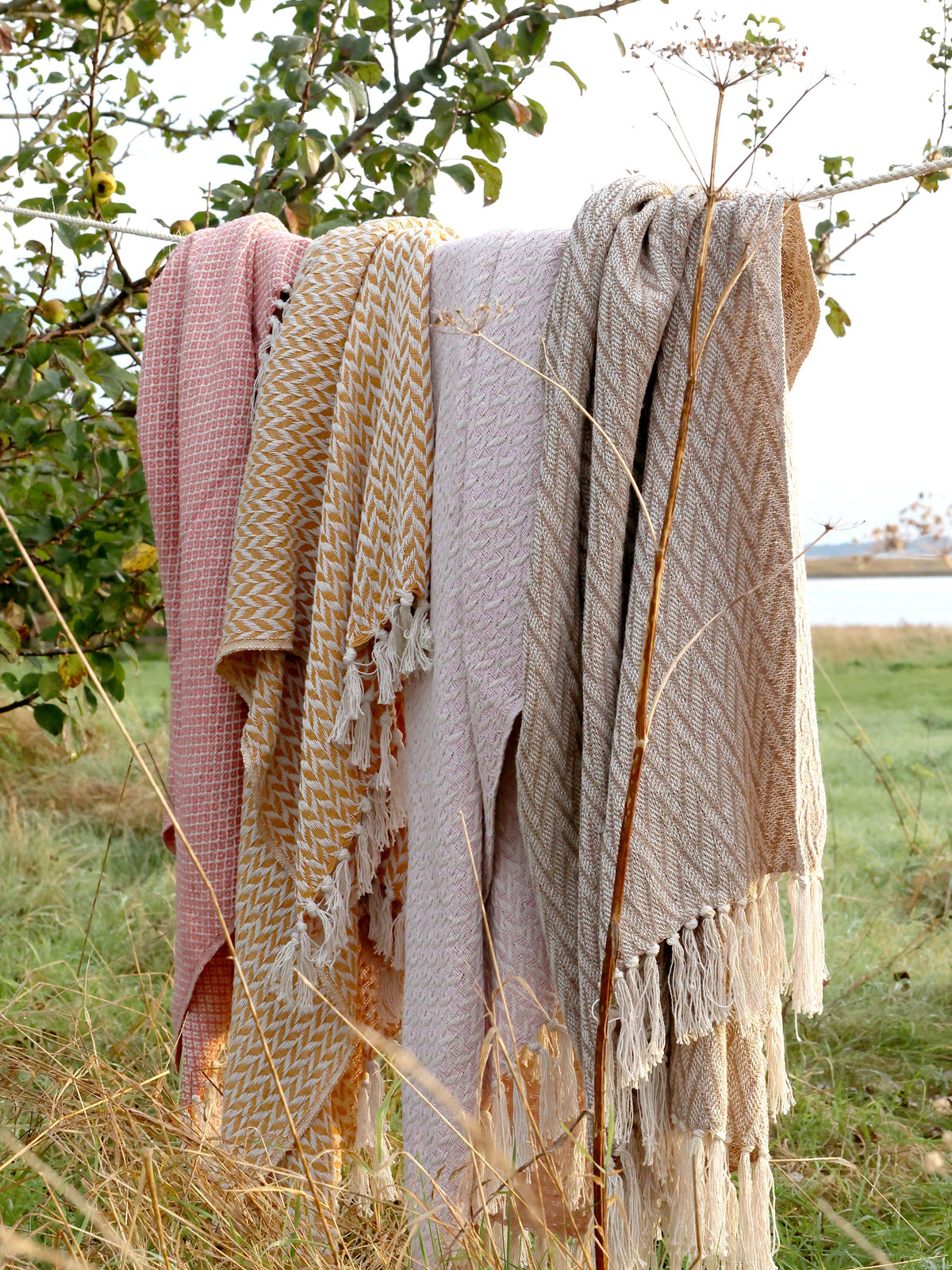 Plaid Decke Aix latte 130x150 cm Baumwolle