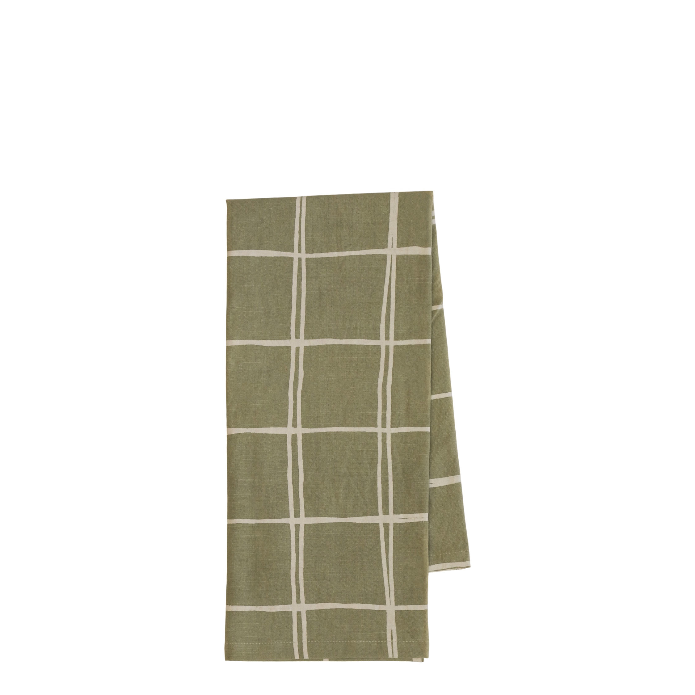 Éternel Tea Towel w. check pattern L70/W50 cm verte