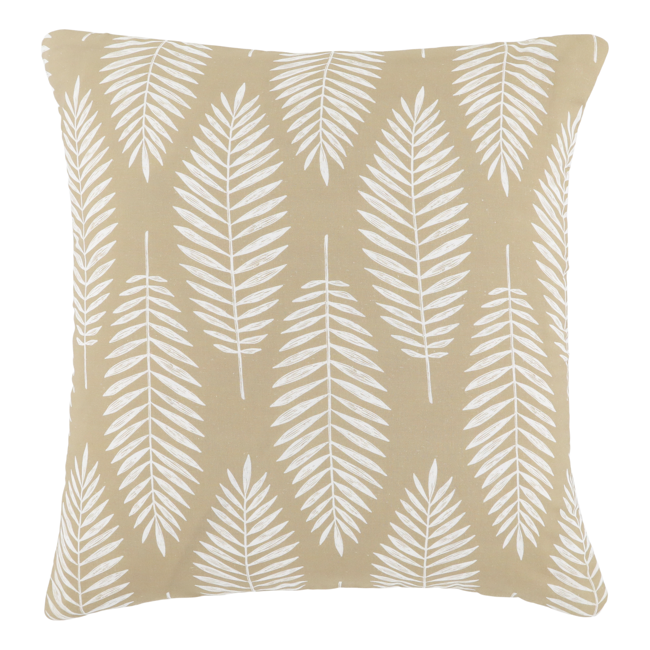 Kissenbezug 50x50 cm mit Blattmotiv, beige-weiß