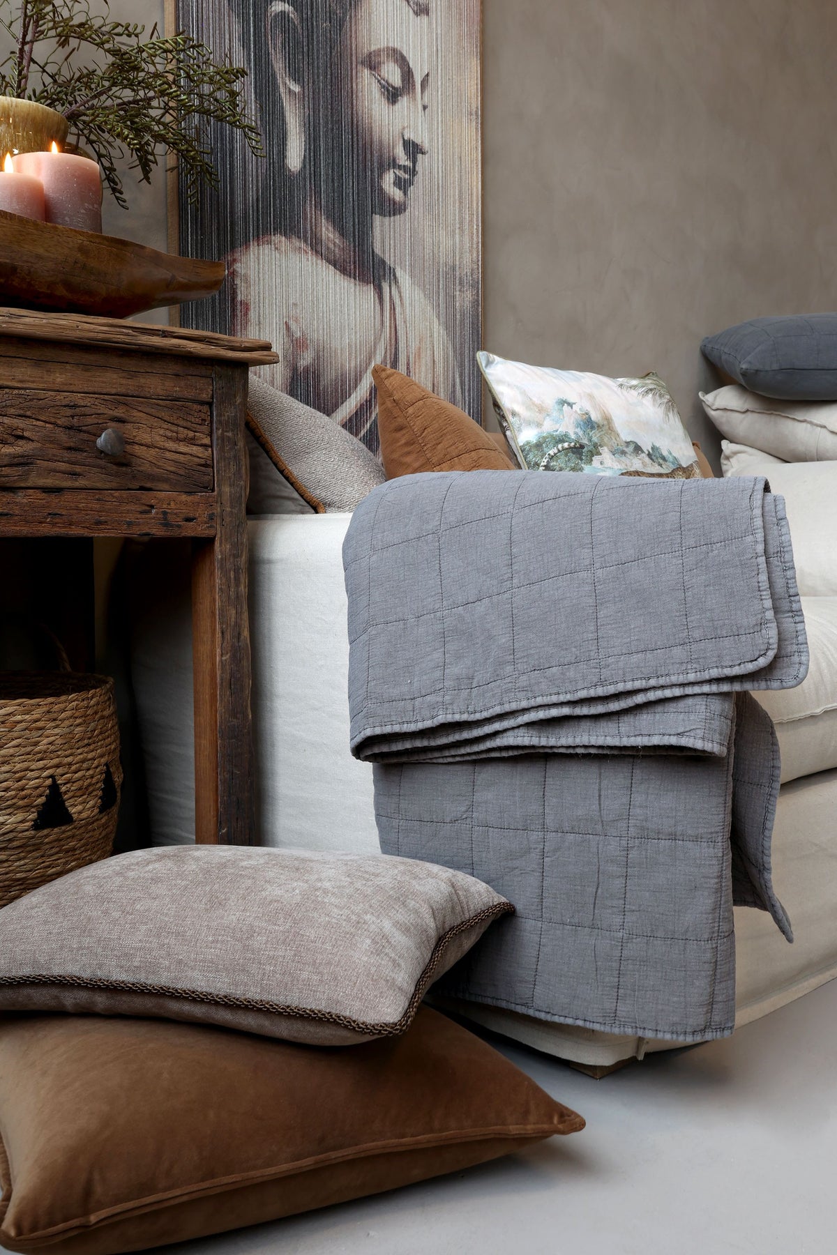 Quilt Aix Vintage in Thunder Grey, 180 cm lang