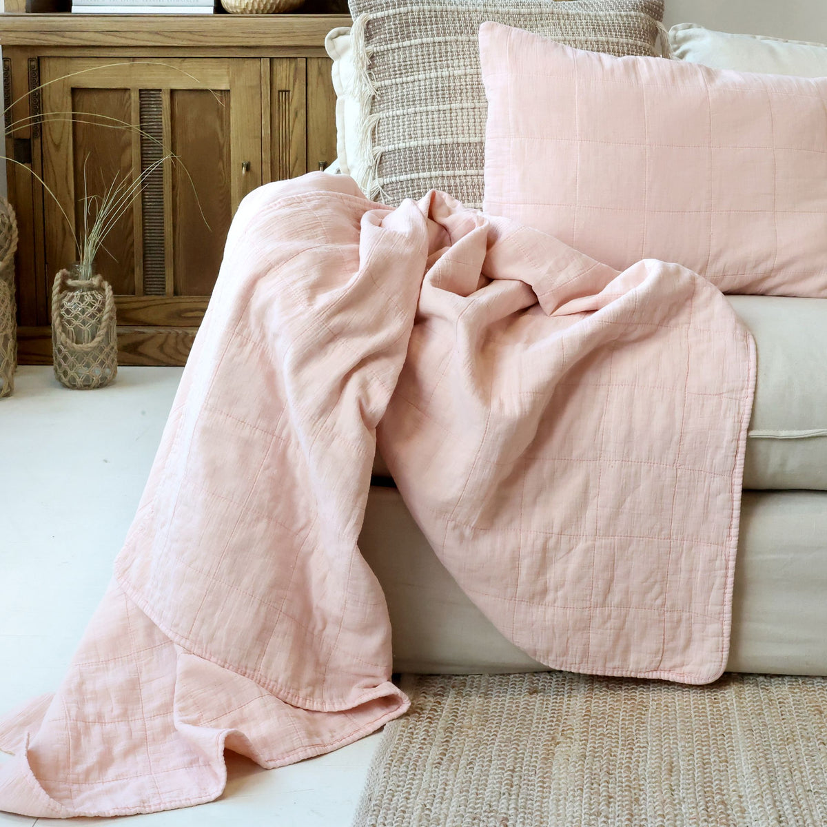 Quilt Aix Vintage in Rosa, 180 cm lang