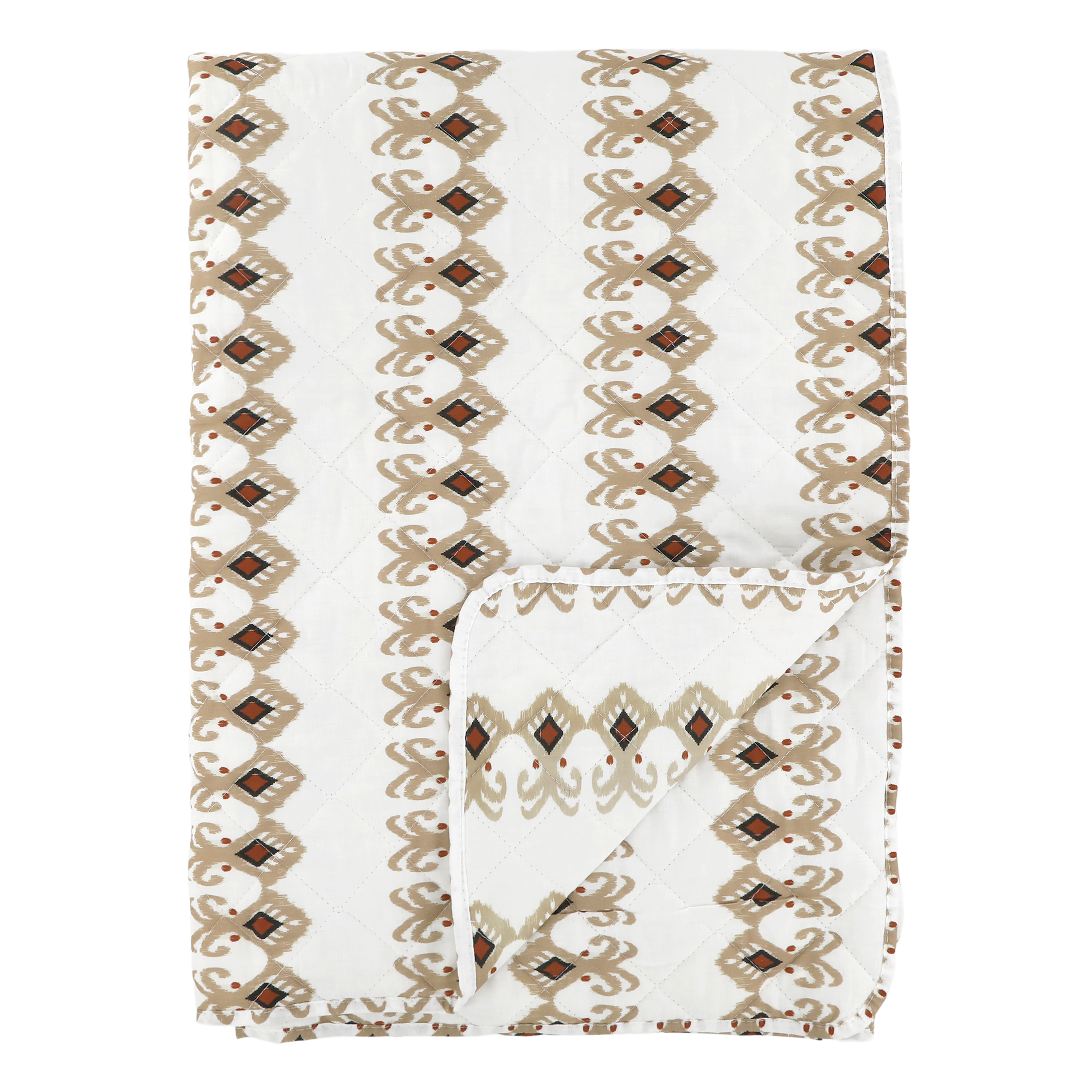 Quilt Aix mit Paisley Motiv, 180x130 cm, Kohle/Terracotta