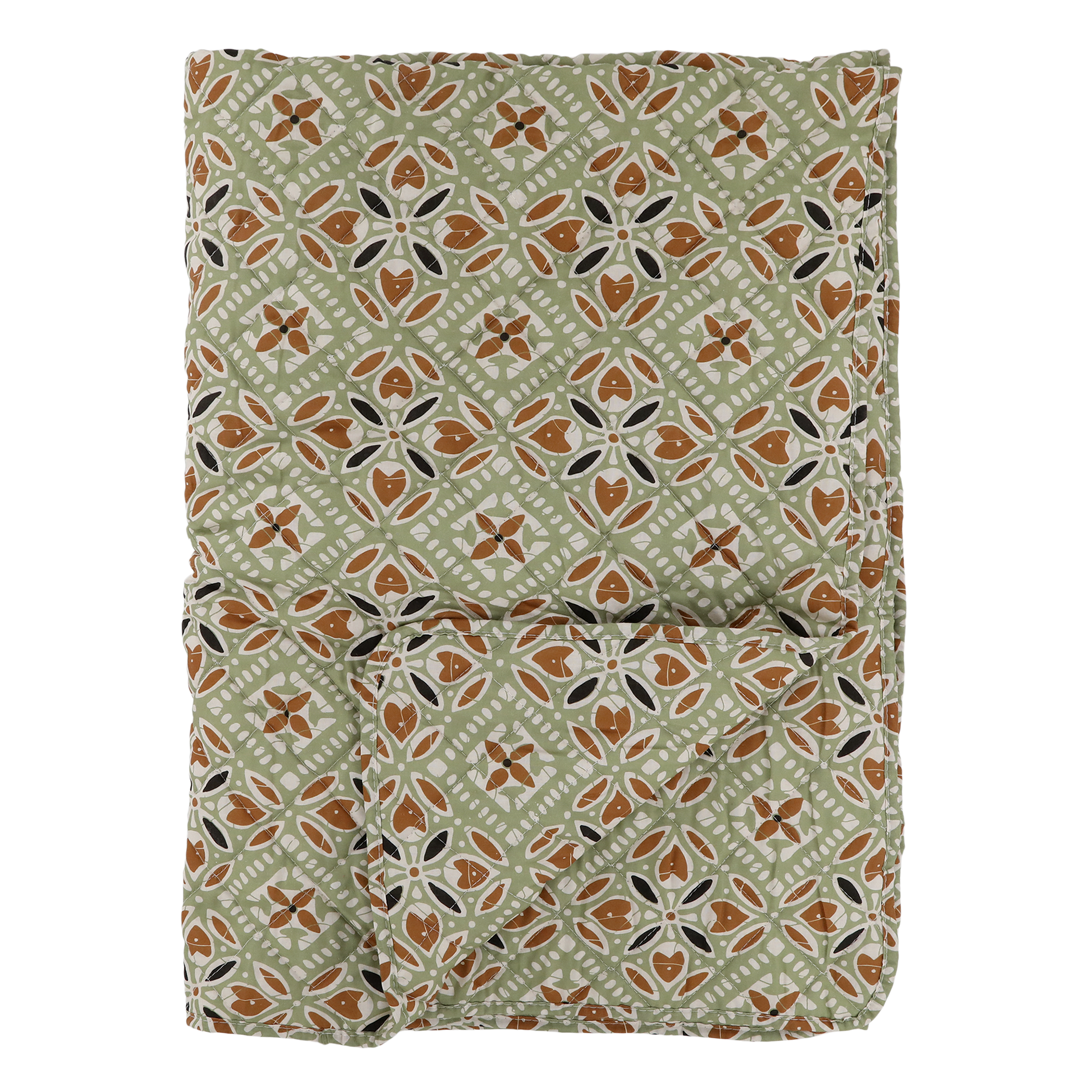 Aix Quilt mit Batikmuster in Terracotta, 180 cm lang