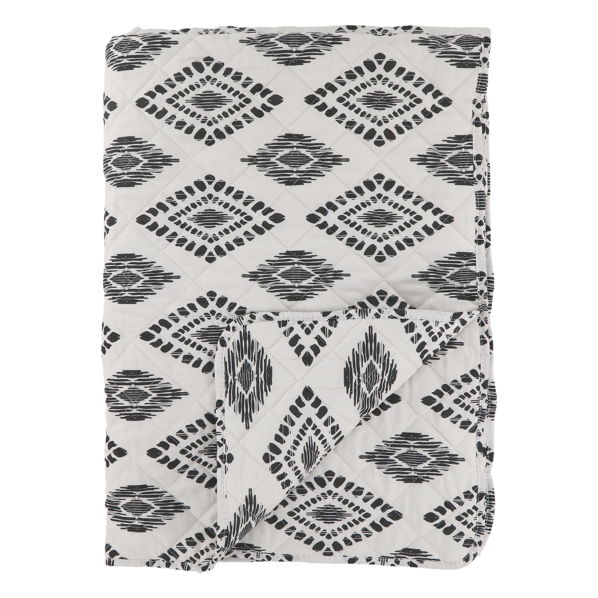 Baumwoll-Quilt Aix mit ethnischem Muster, 180 cm lang
