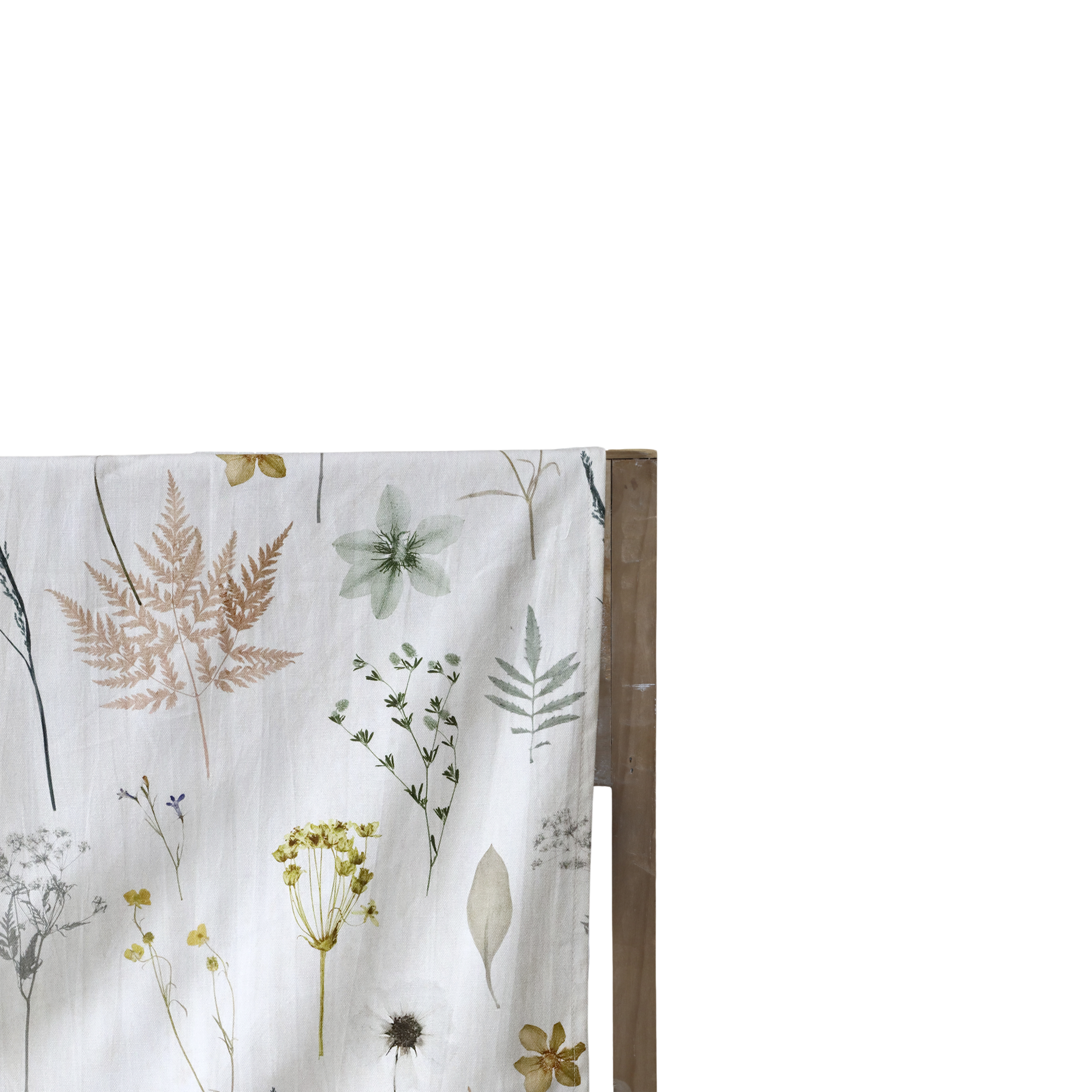 Aix Tablecloth w. floral print L240/W140 cm cream