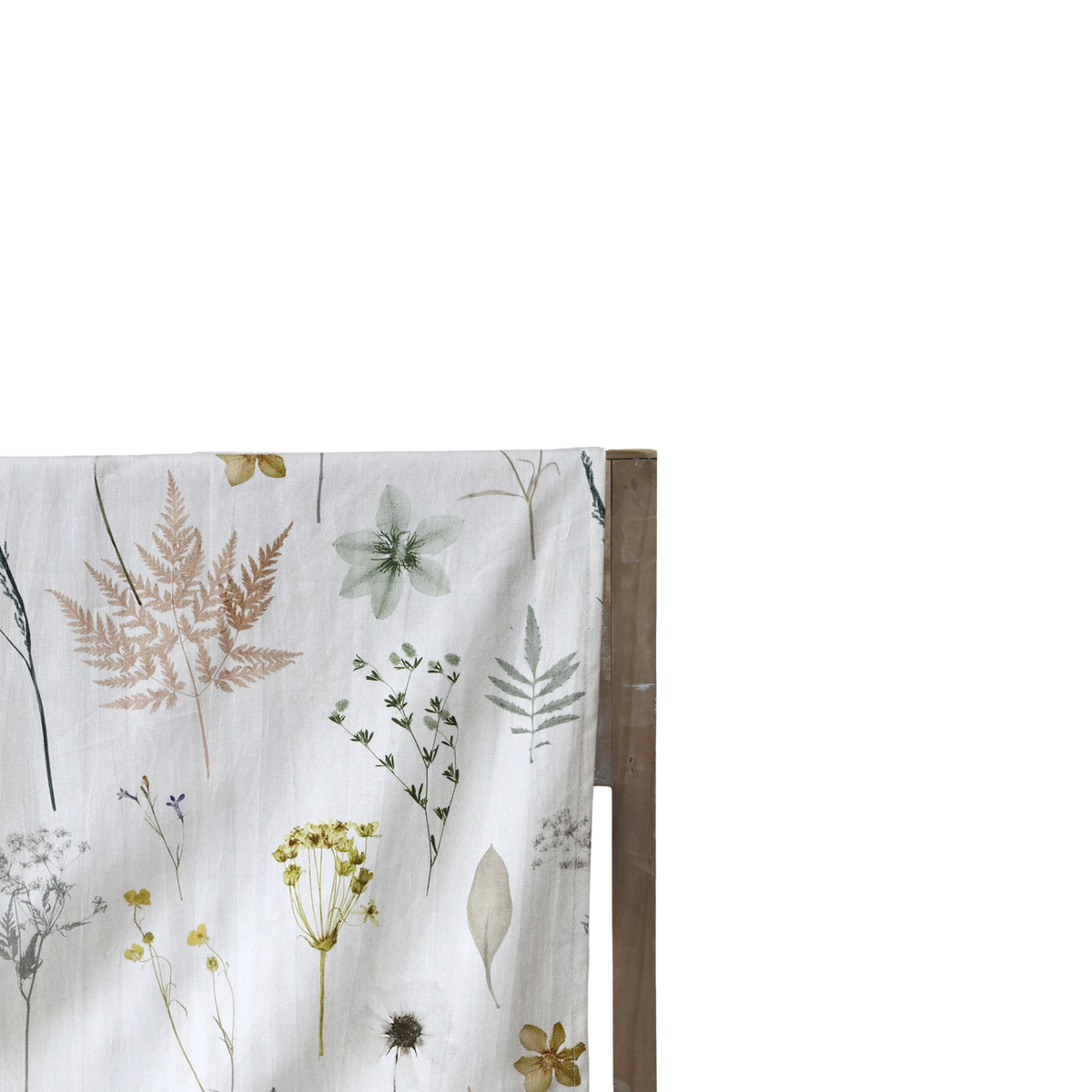 Weiße Tischdecke Aix mit Blumendruck, 240x140 cm
