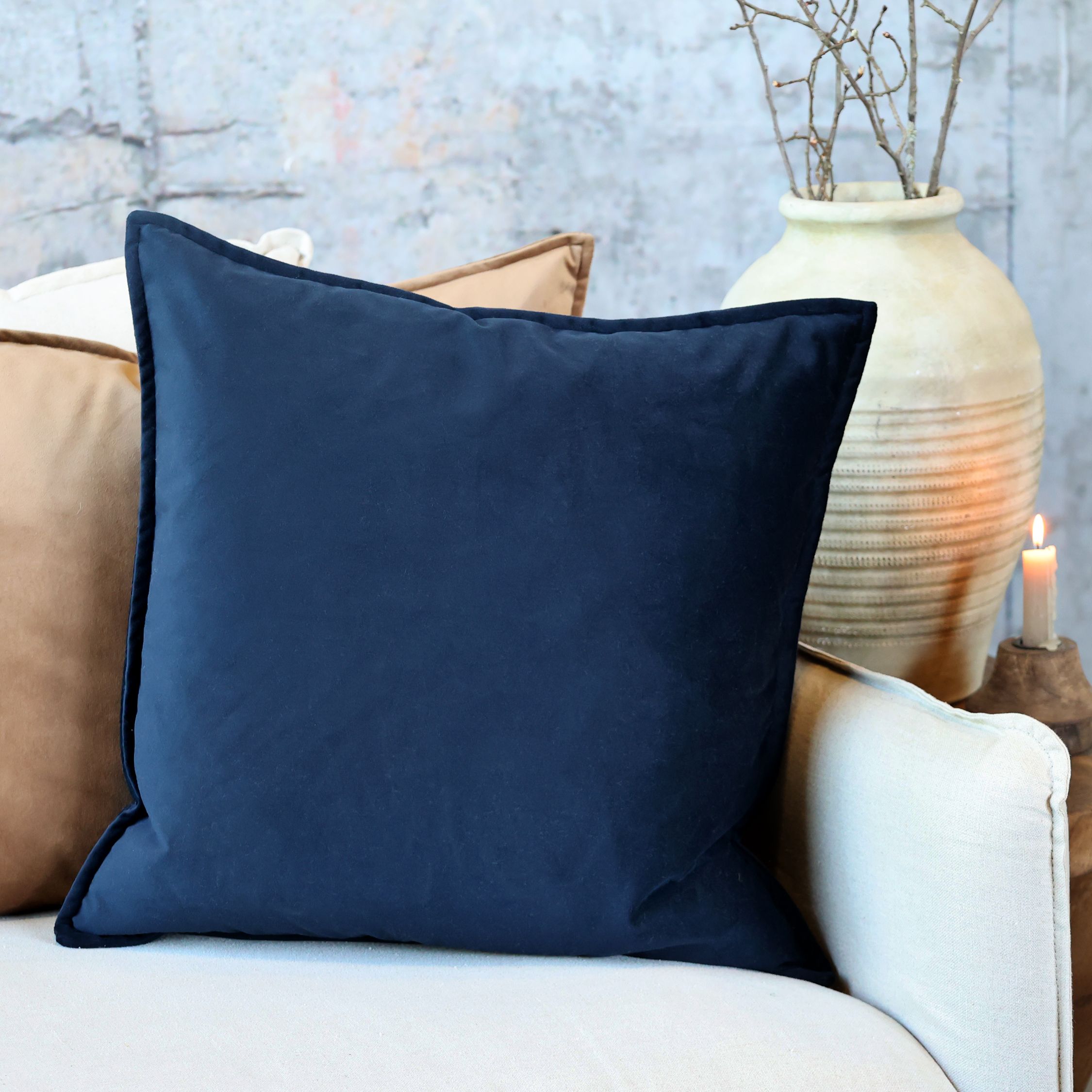 Aix Kissenbezug Velour 50x50 cm in Indigo