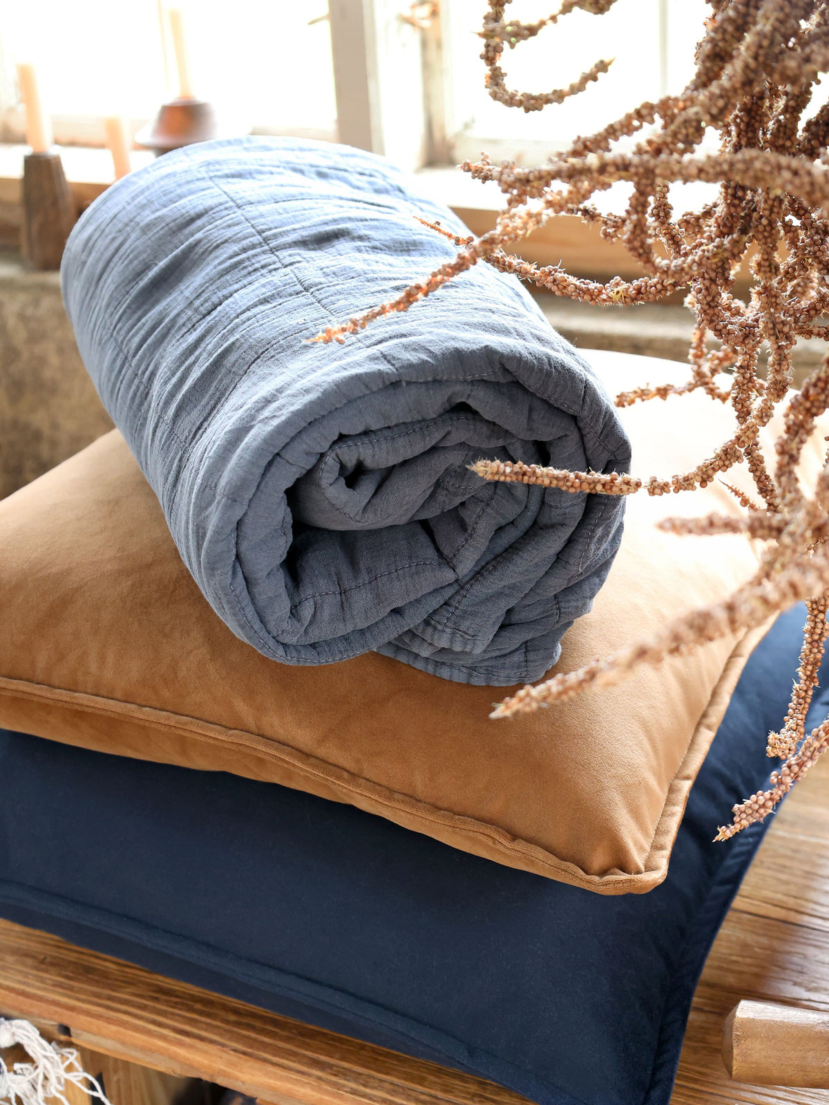 Aix Kissenbezug Velour 50x50 cm in Indigo