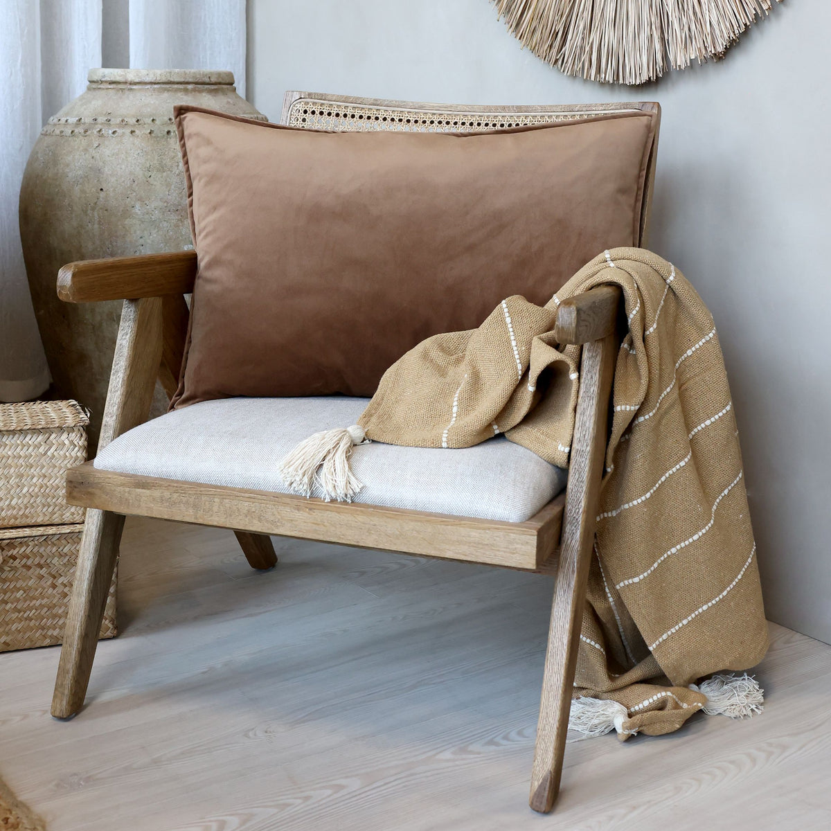Aix Kissenbezug Velour Nougat 70x50 cm