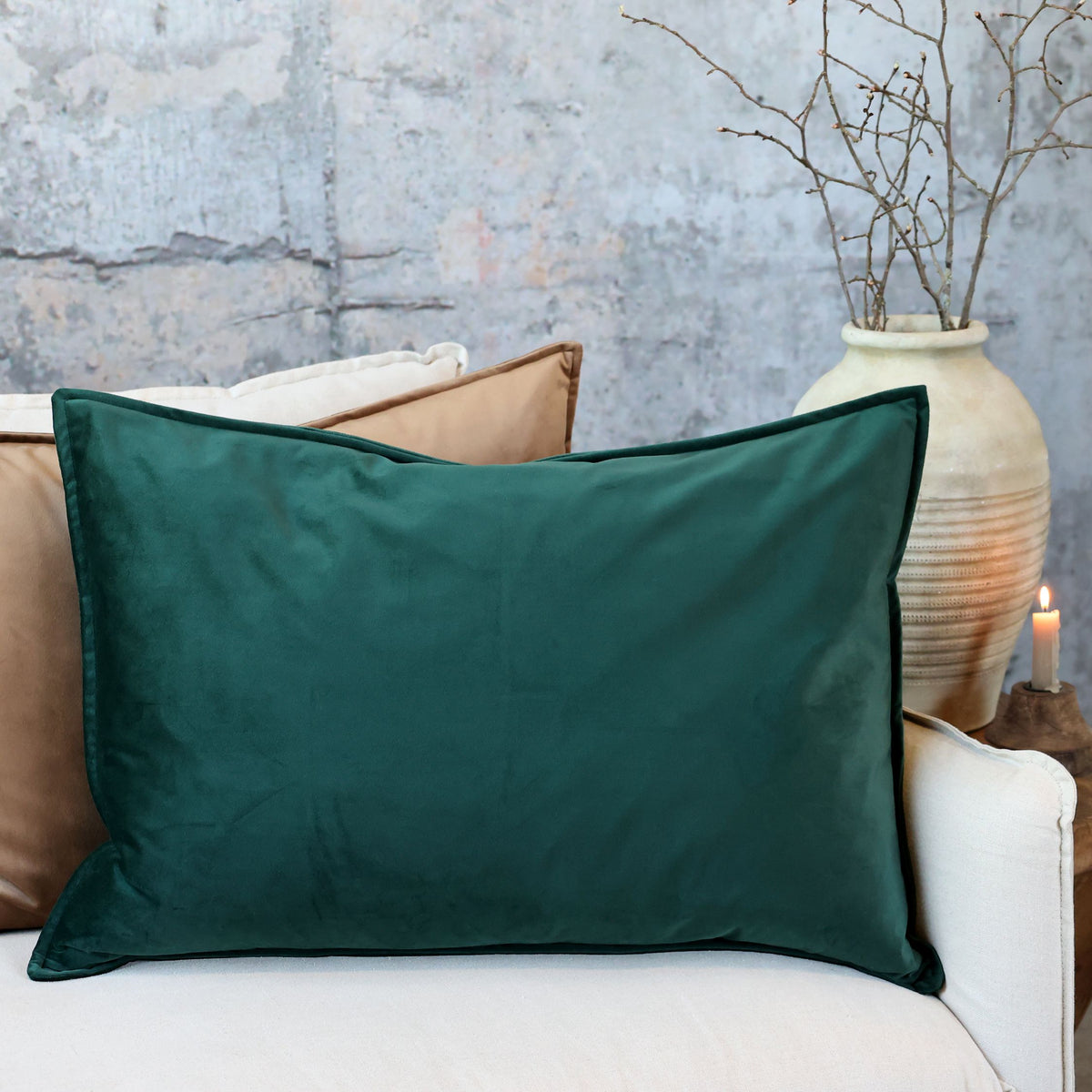 Aix Kissenbezug Velour 70x50 cm Forest Green