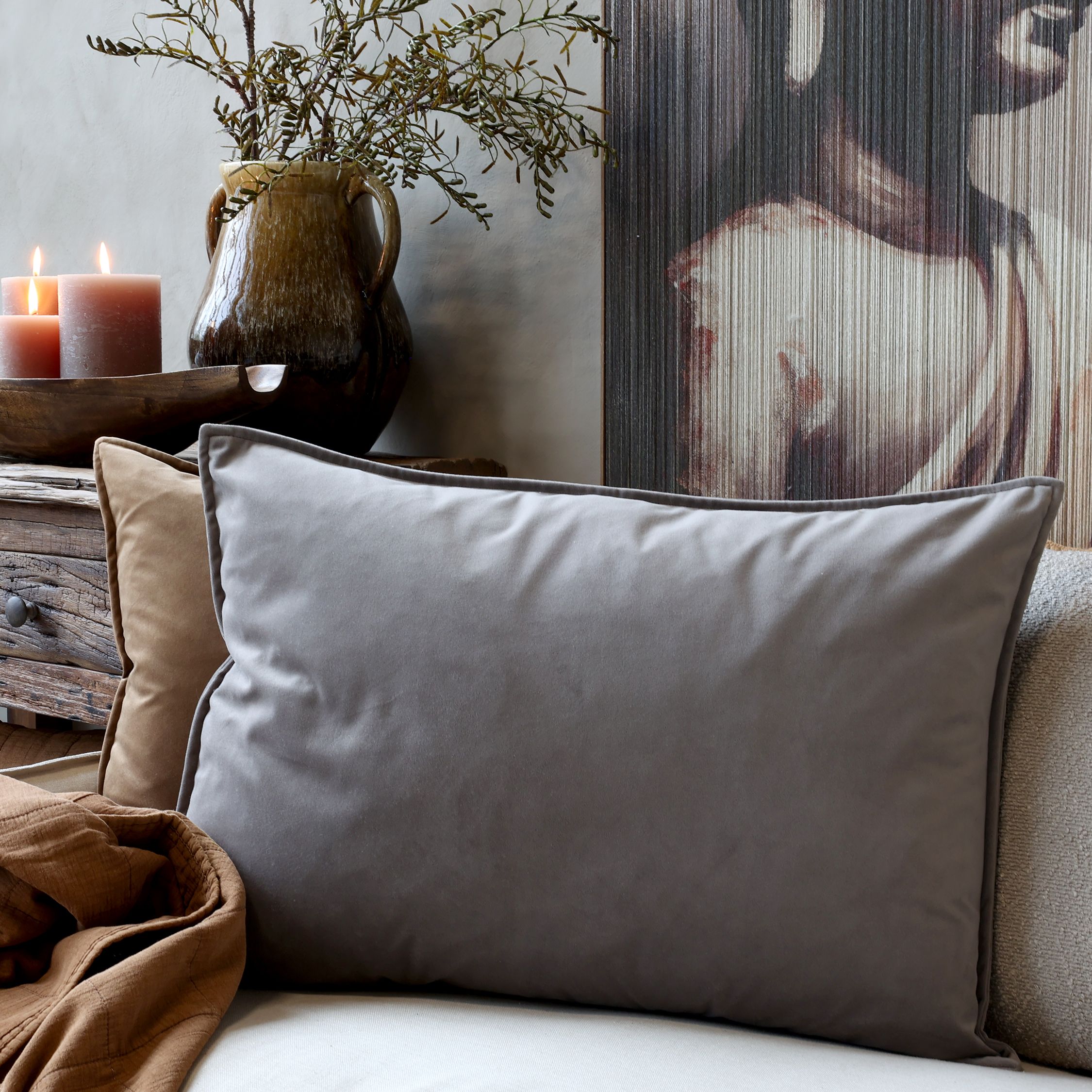 Kissenbezug Aix Velour Thunder Grey 70x50 cm
