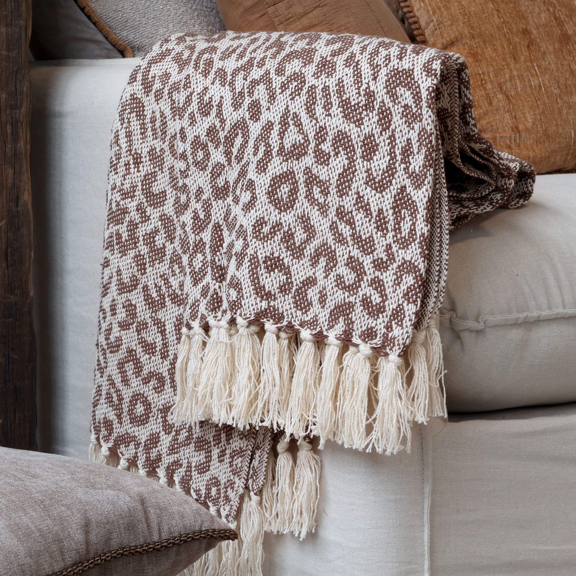 Aix Plaid in Coffee & Creme, 150 cm x 130 cm