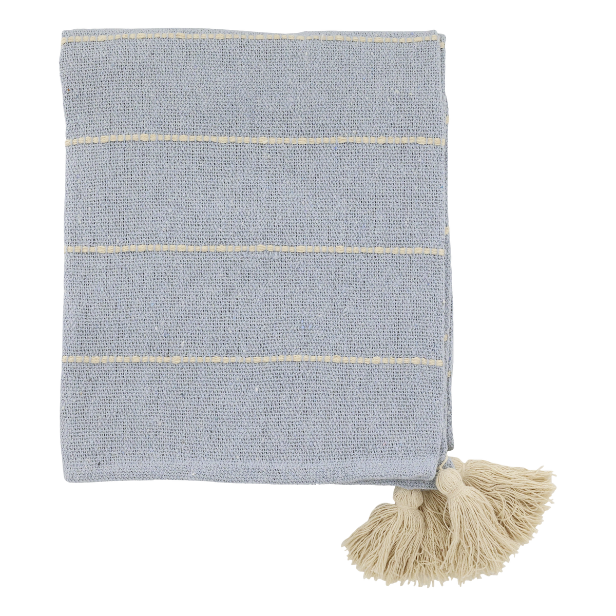 Plaid Decke sky blue aus Baumwolle und recycelten Fasern