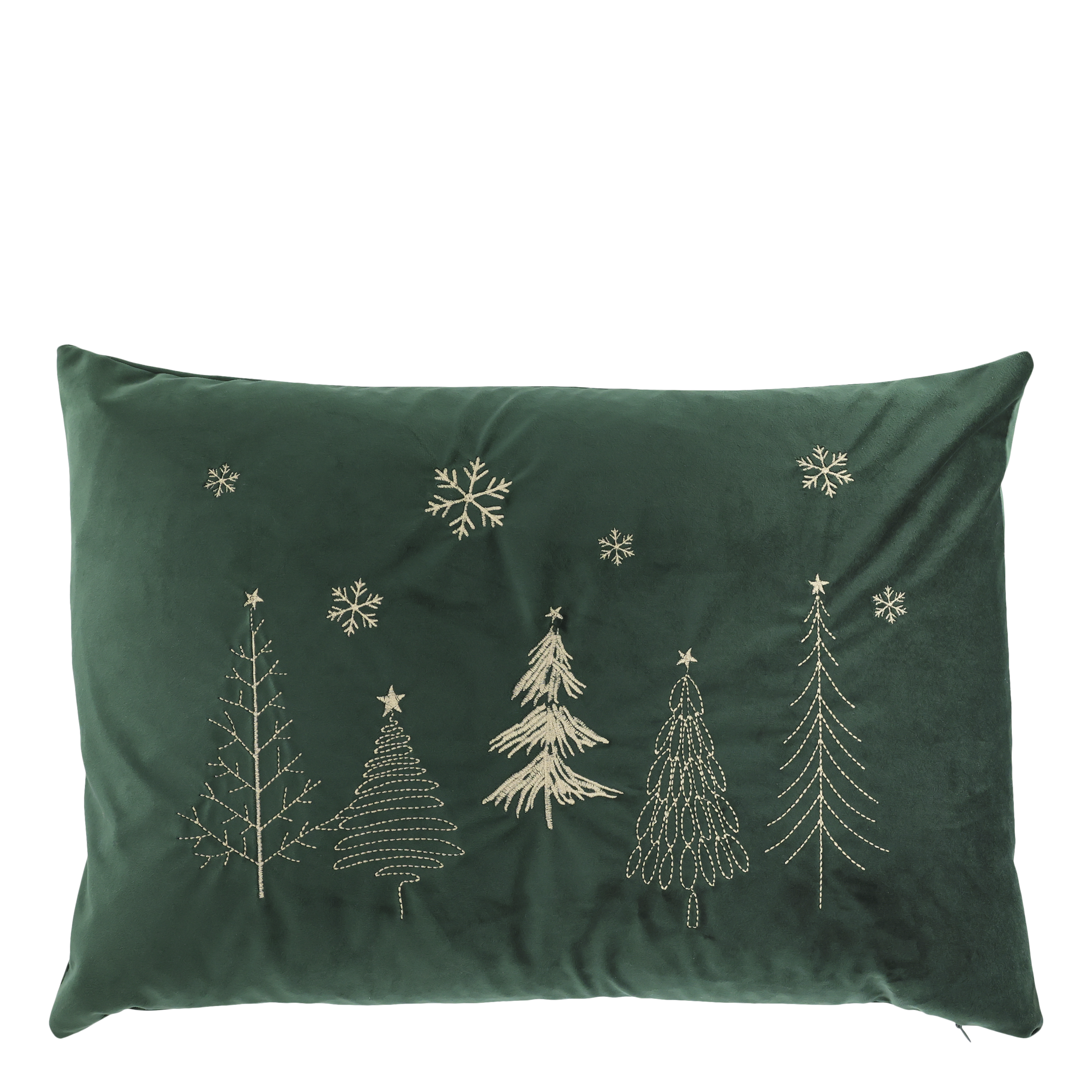 Kissenbezug mit Weihnachtsbäumen, moos, 50x35 cm
