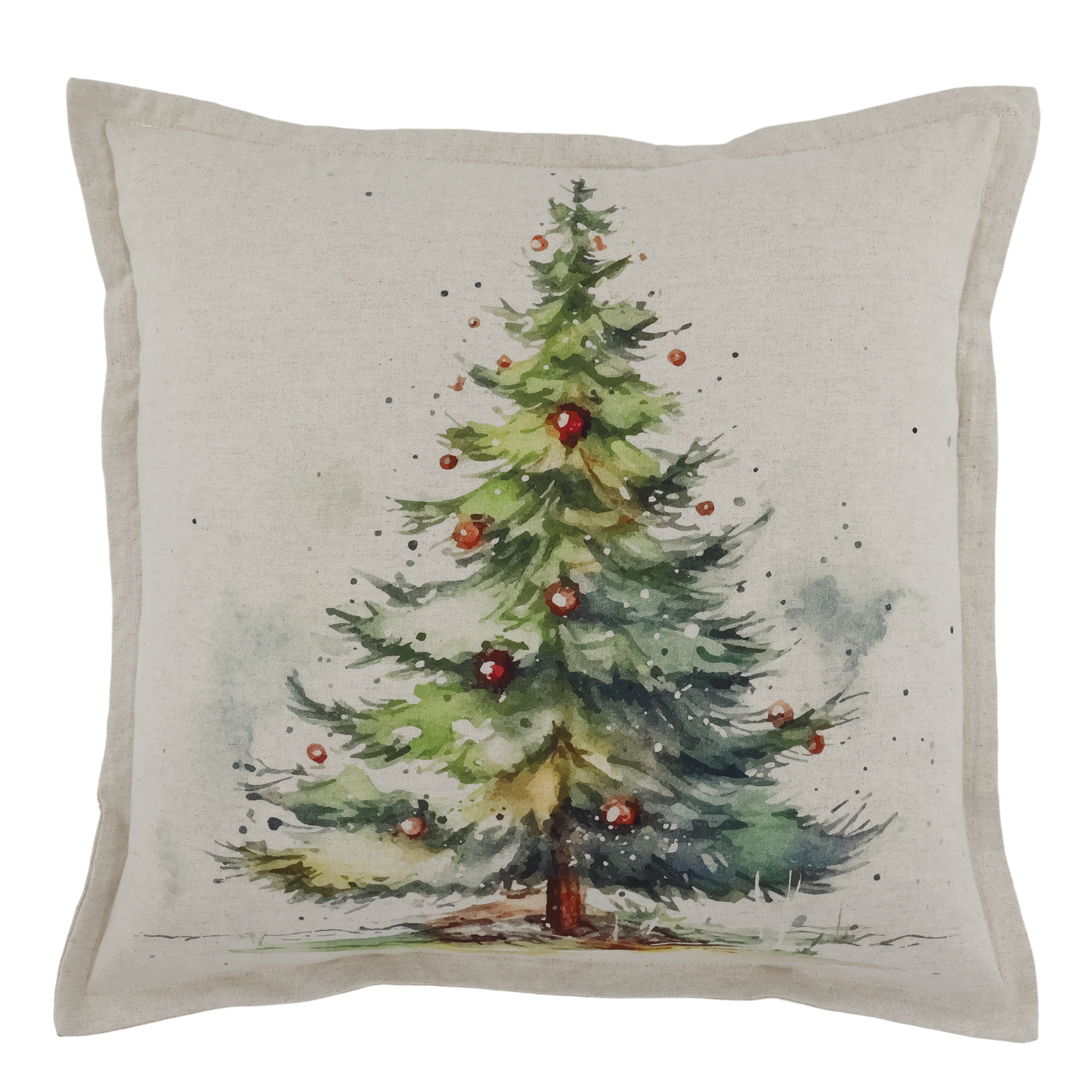 Kissenbezug 50x50 cm mit Weihnachtsbaum, Leinen