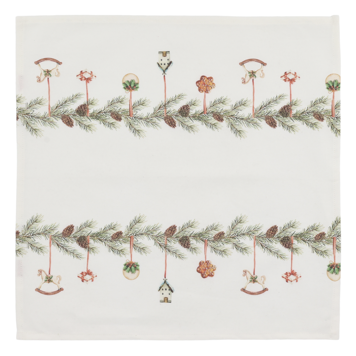 Aix Stoffserviette mit Girlanden, 40 x 40 cm, creme
