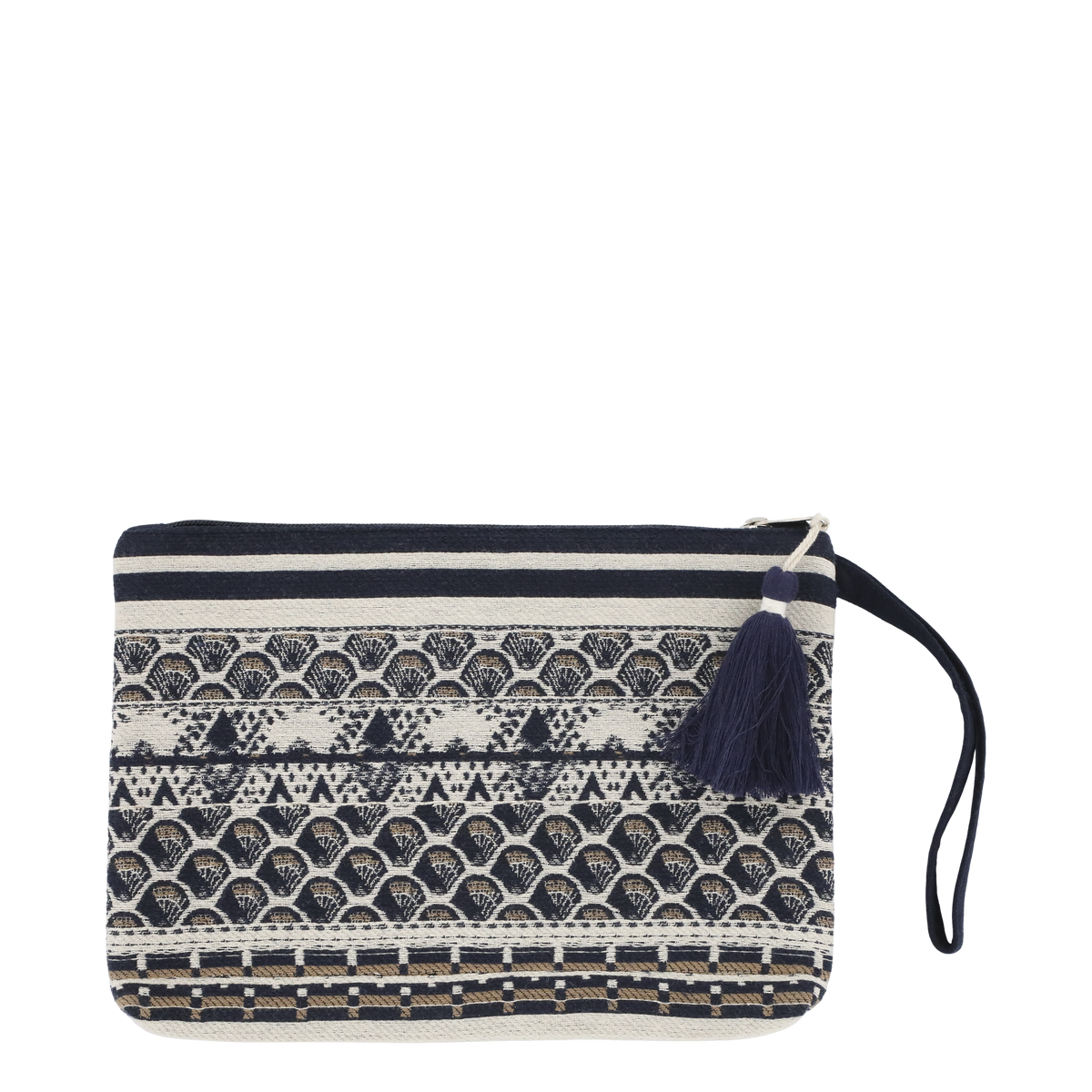 Clutch Tasche in Midnight – Jacquardgewebt, 19 cm hoch
