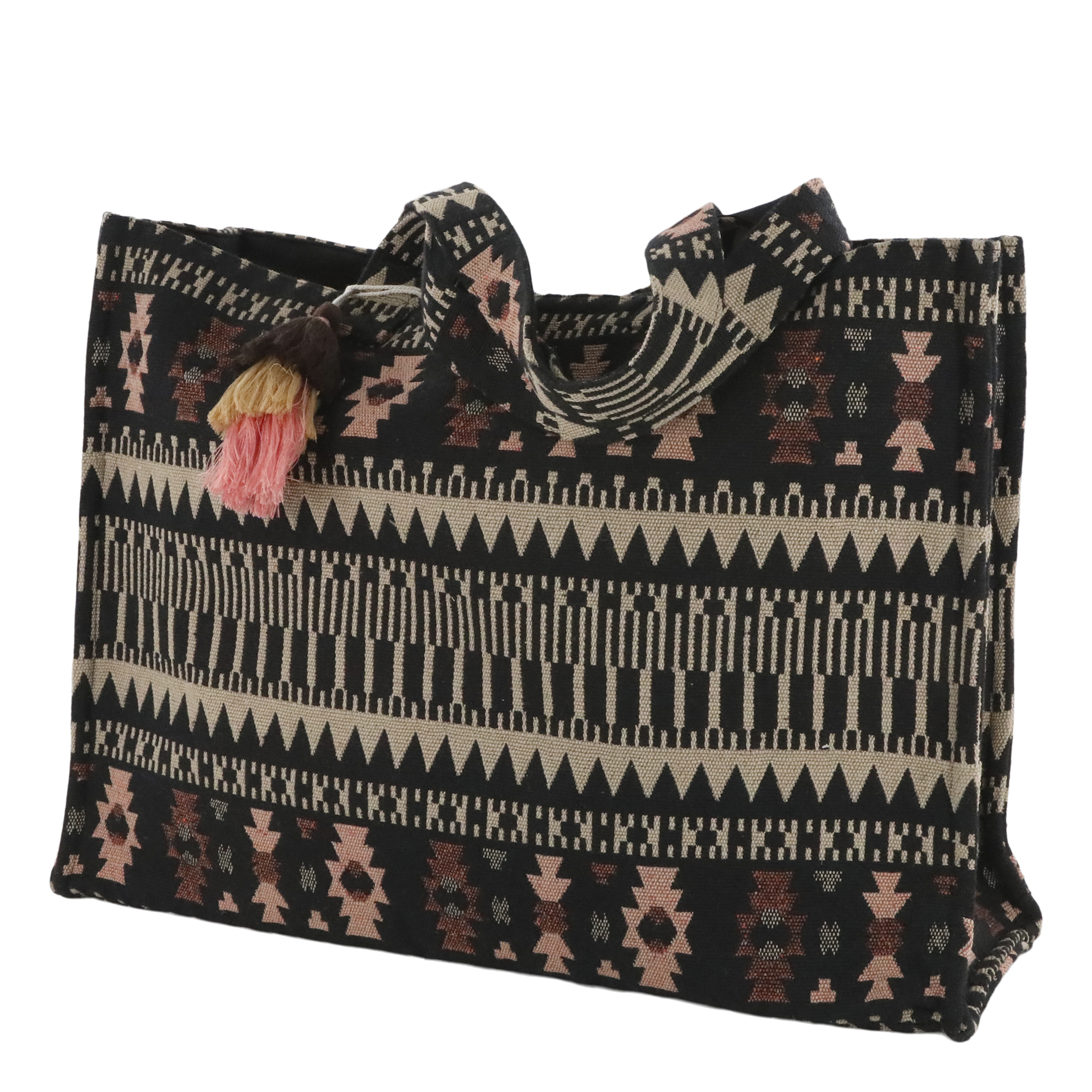 Shopper mit Jacquardmuster in Kohle
