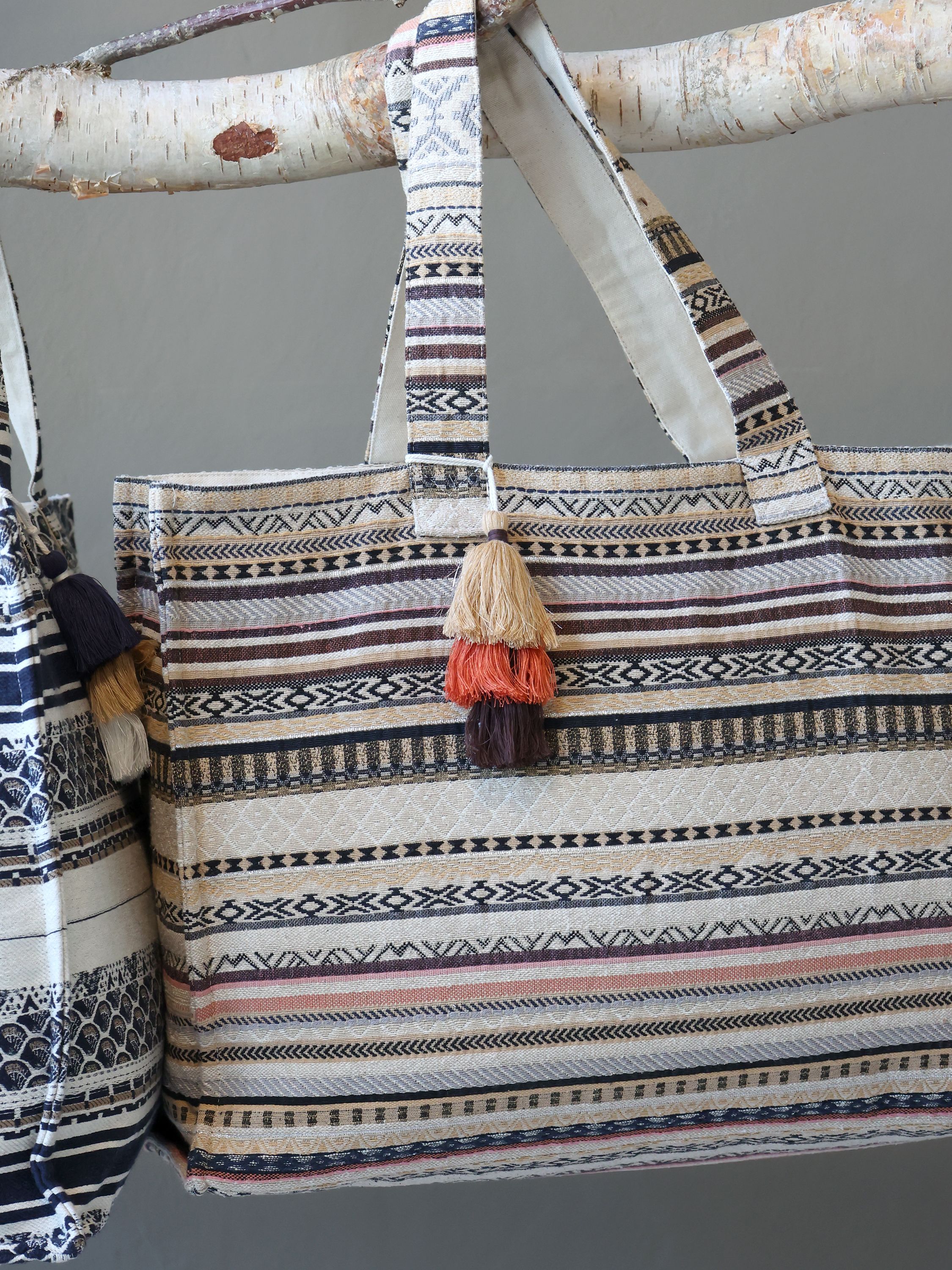 Sens Shopper Tasche Jacquardgewebt Mokka 40x53 cm