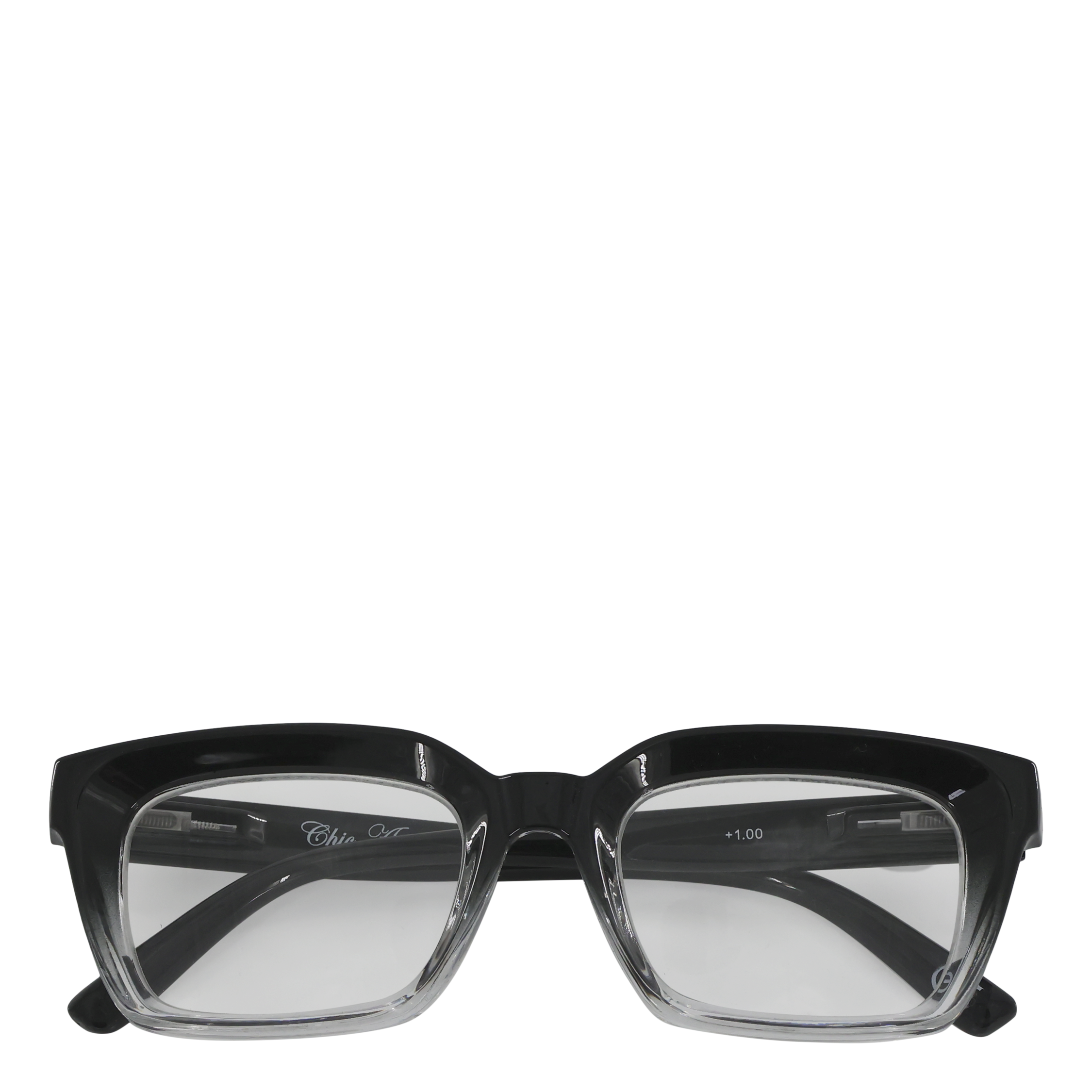 Reading Glasses incl. case Assorted prescriptions black and clear