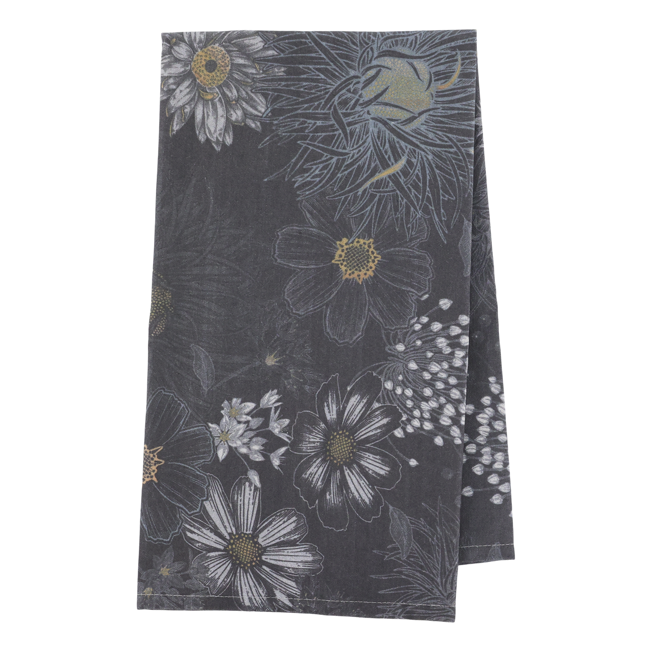Aix Tea Towel w. flowers L70/W50 cm midnight