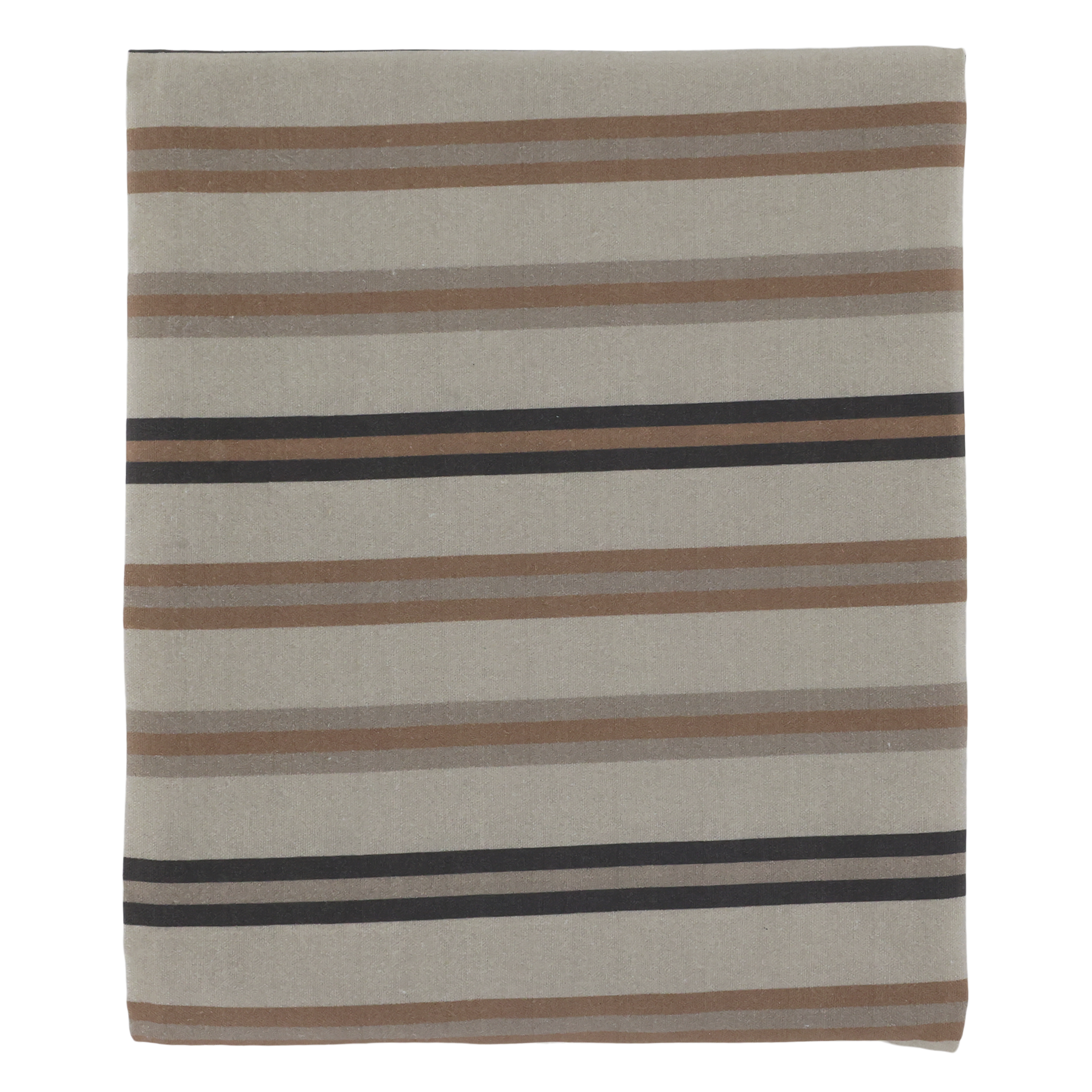 Weiße Tischdecke mit Streifen, cognac und latte, 240 cm lang