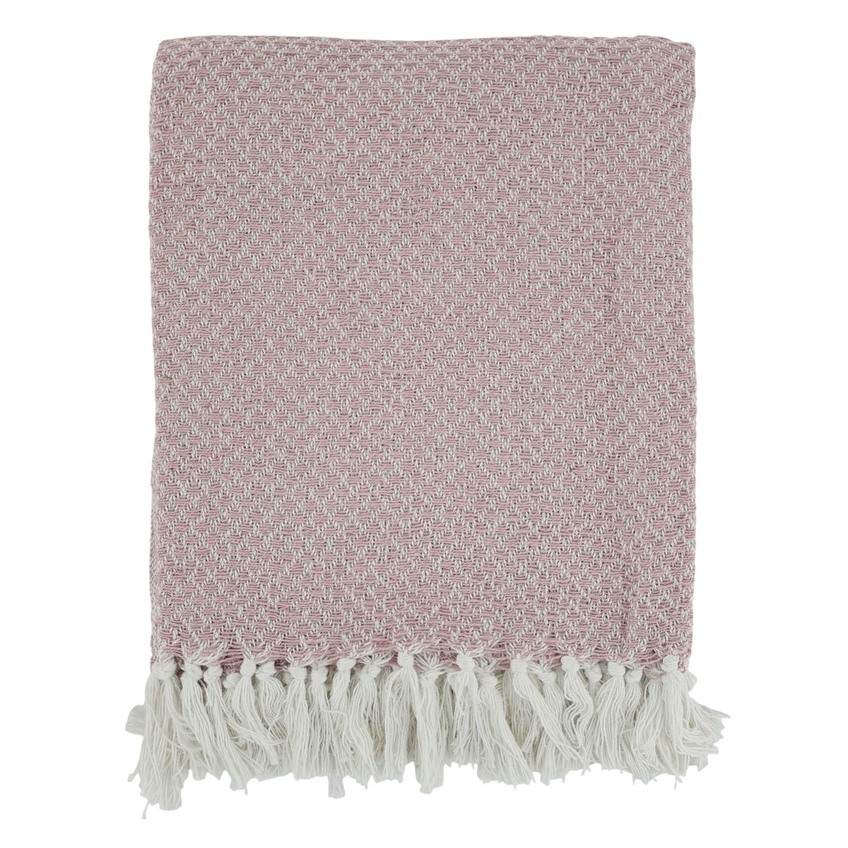 Plaid Decke Aix aus Baumwolle, 150x130 cm, rosa