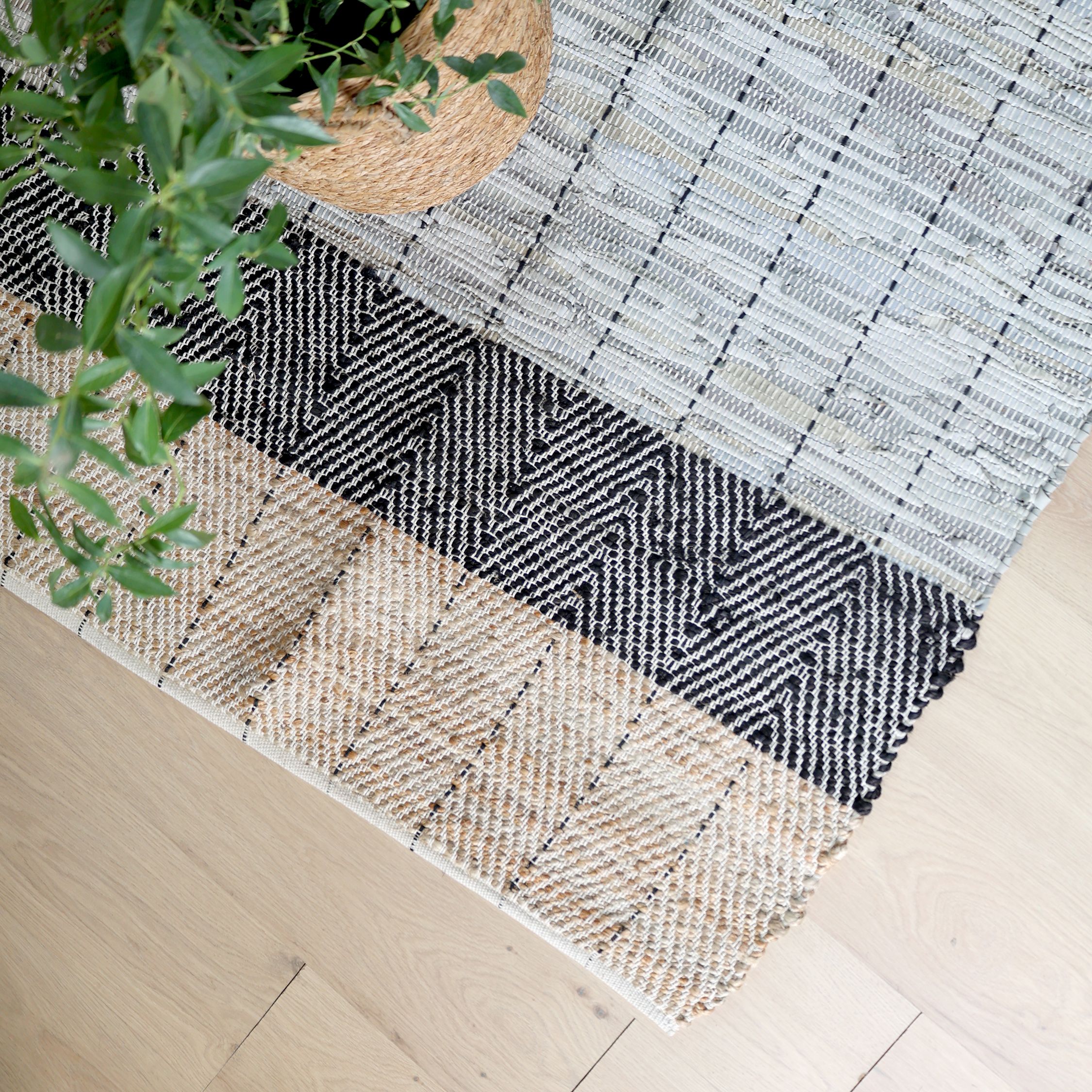 Teppich 200x300 cm in Kohle und Natur