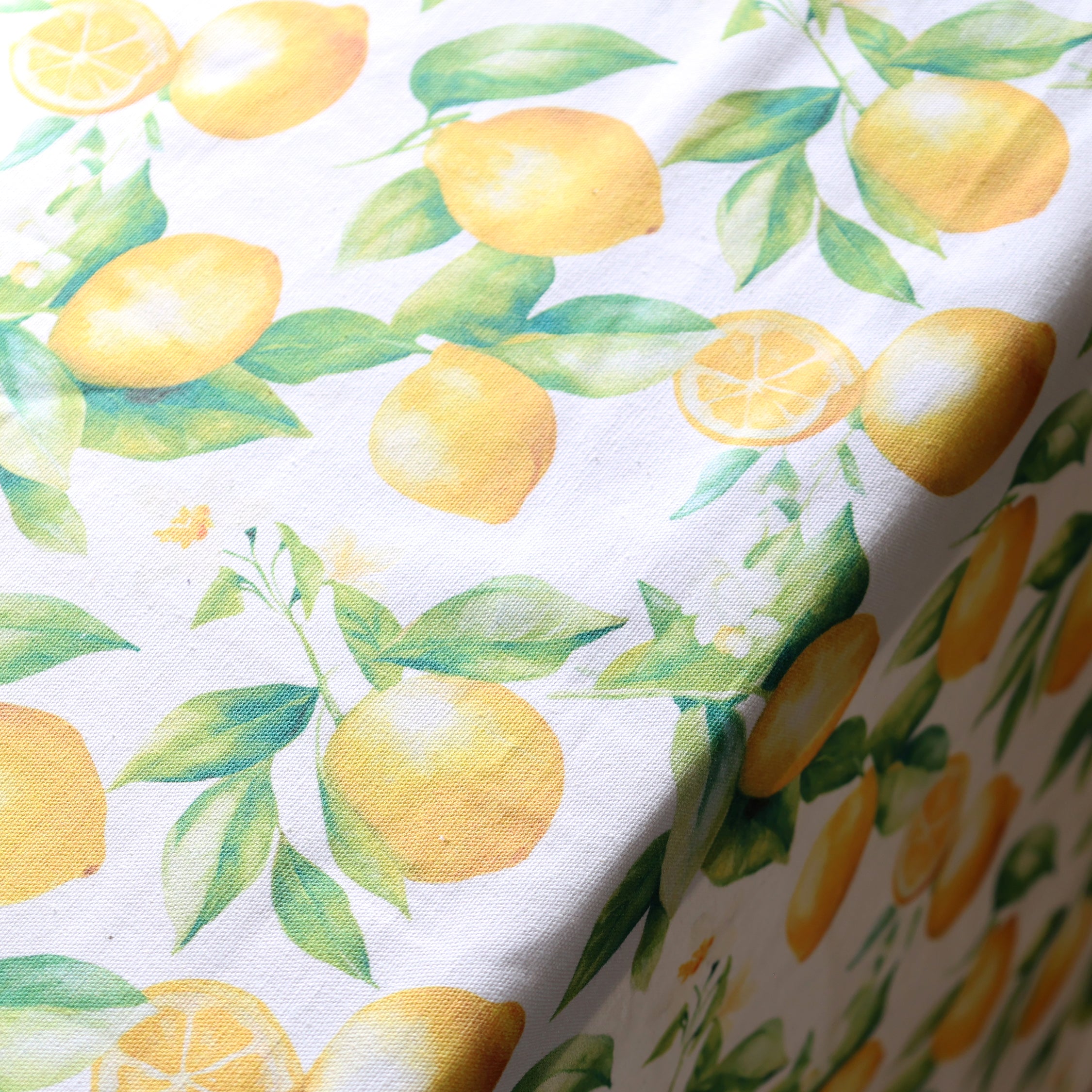 Aix Tablecloth w. lemons L240/W140 cm white