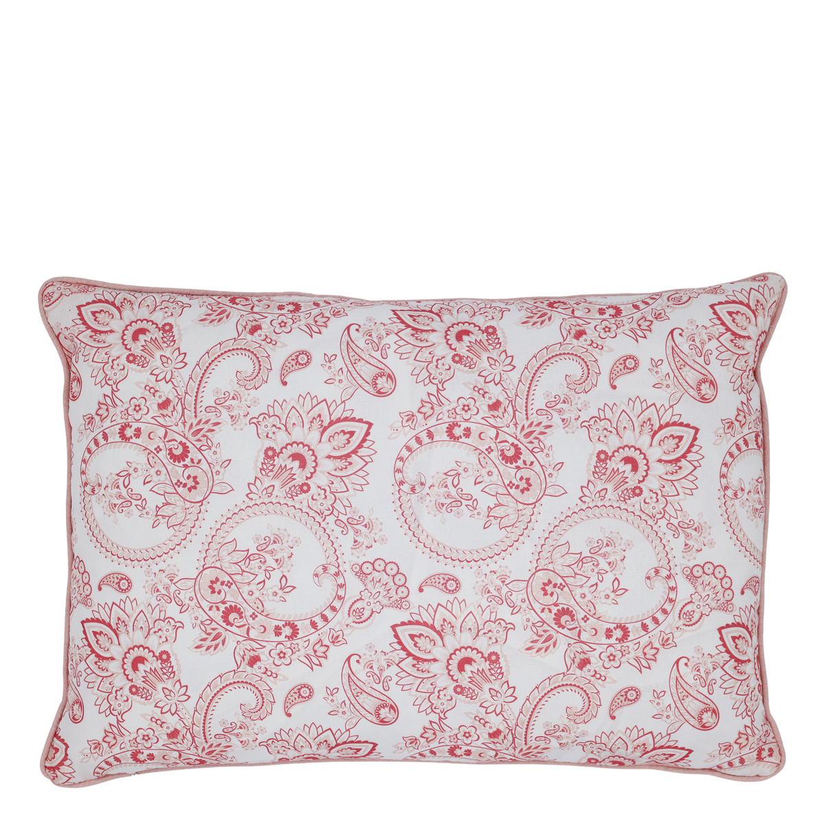 Kissenbezug Aix mit Paisley-Motiv, 50x35 cm, rosa-weiß