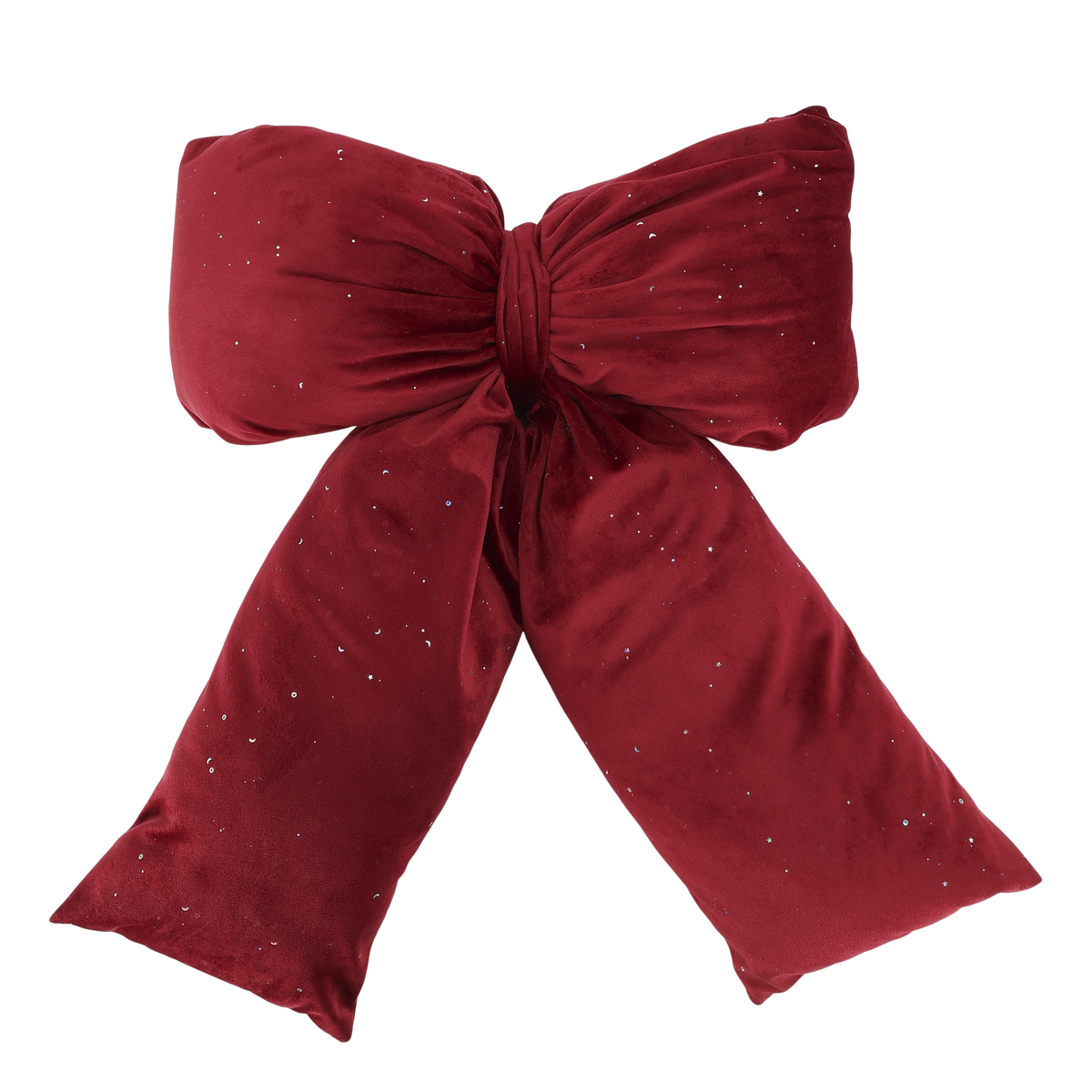 Kissen mit Schleife und Glitzer, 40x50 cm, Cherry
