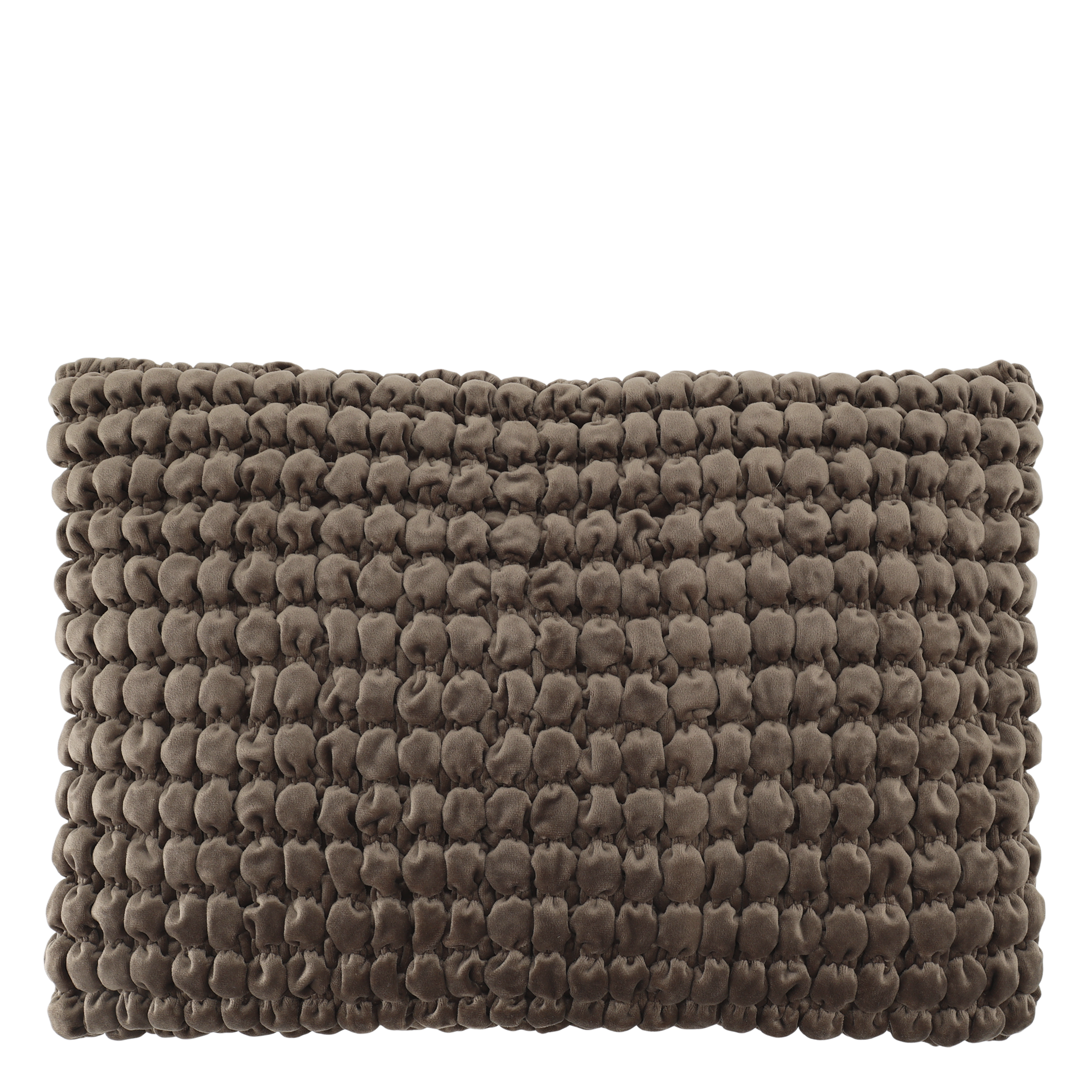Kissenbezug 50x50 mit Smock-Stickerei mokka