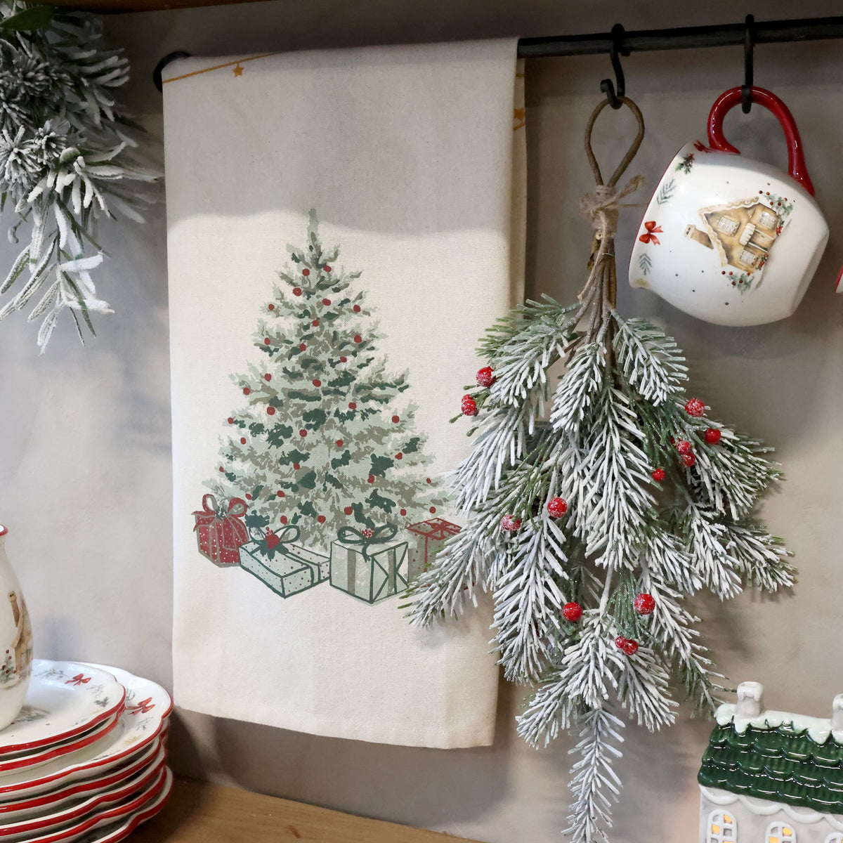 Weihnachtsbaum Geschirrtuch, 50 x 70 cm, leinen