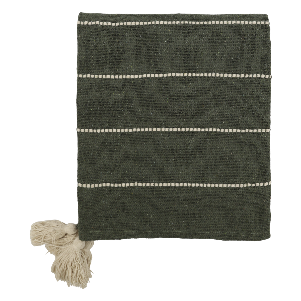 Plaid Decke oliv aus Baumwolle 150x130 cm