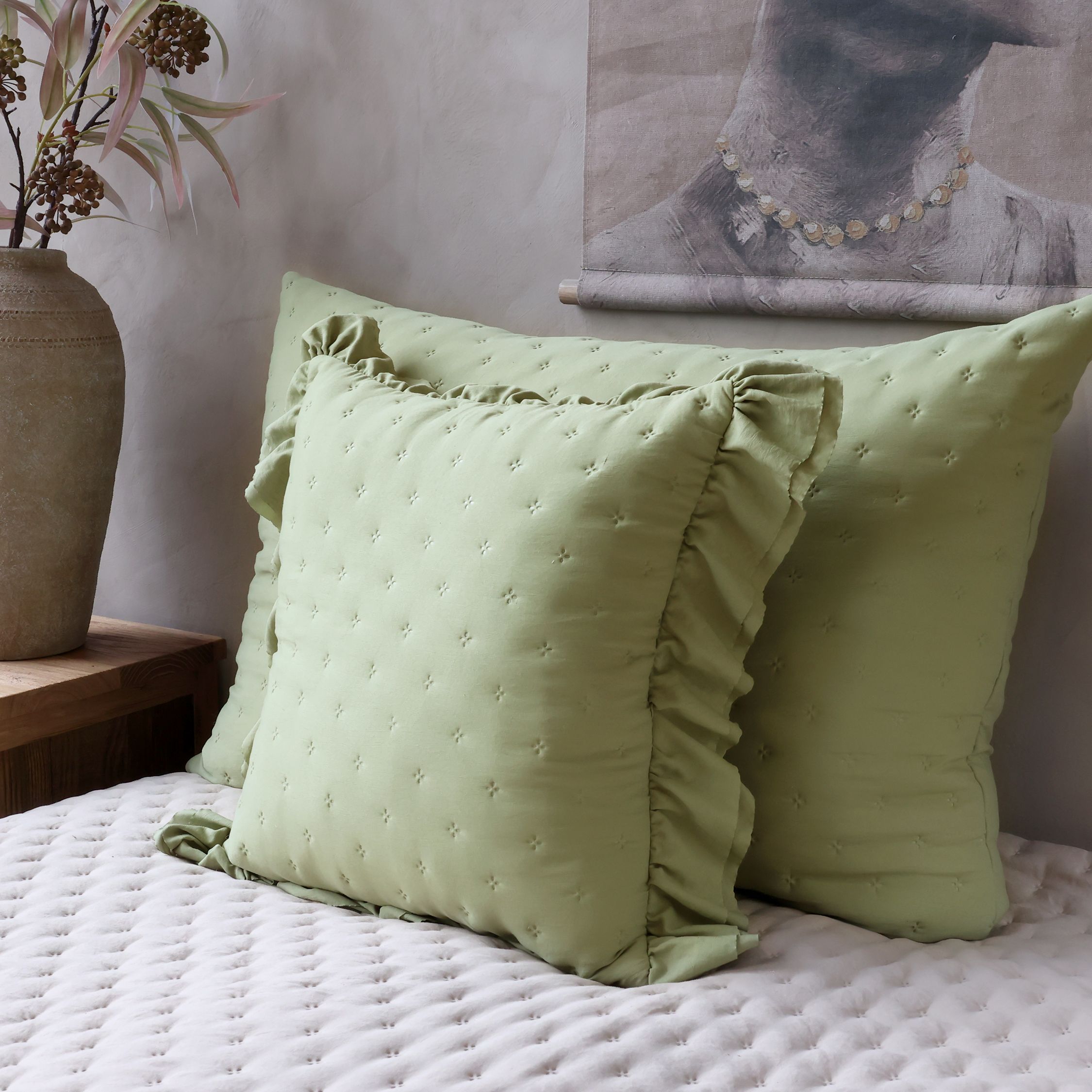 Kissenbezug 50x50 cm aus Polyester – weiches Landhauskissen