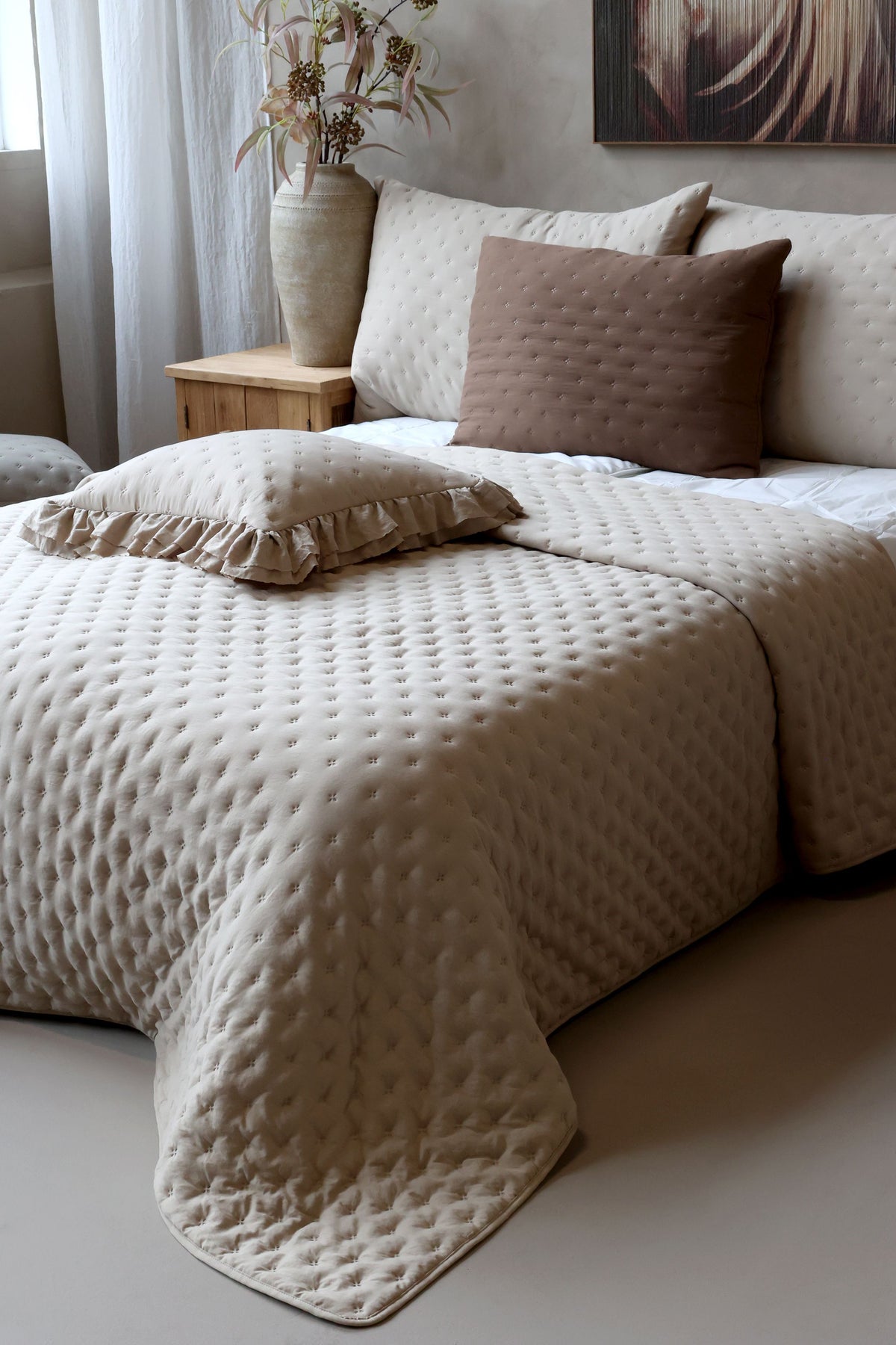 Aix Soft Quilt Bettdecke in Leinen, 260x240 cm